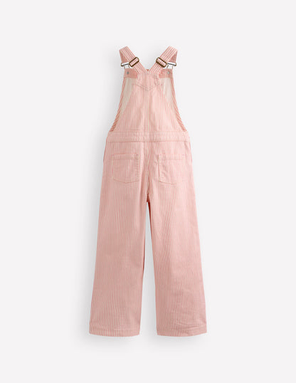 Wide Leg Dungaree-Pink Ticking Stripe-2