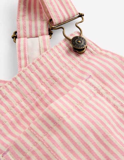 Wide Leg Dungaree-Pink Ticking Stripe-3