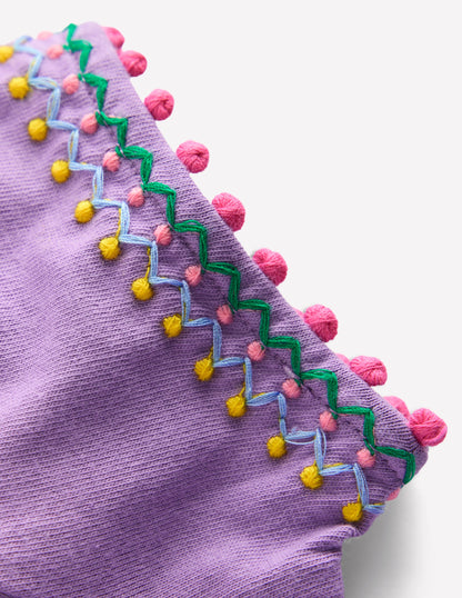 Puff Sleeve T-shirt-Aster Purple-3