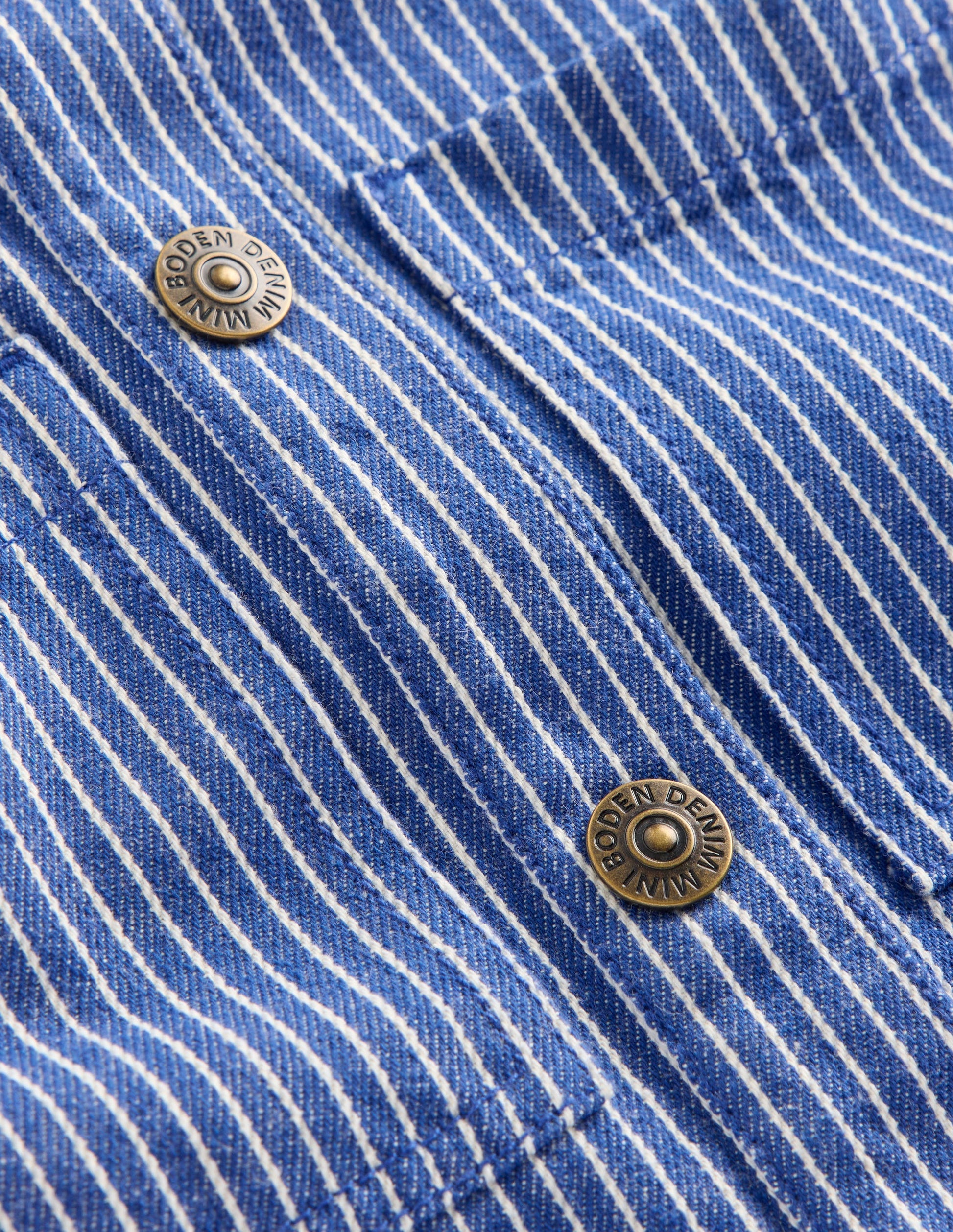 Denim Shirt Dress-Sapphire Blue Stripe-3