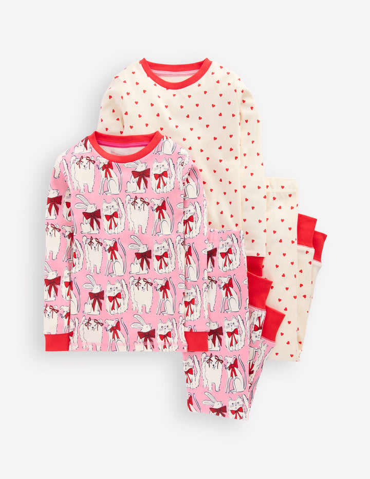 Twin Pack Snug Pyjamas-Bubblegum Pink Favourite Pets