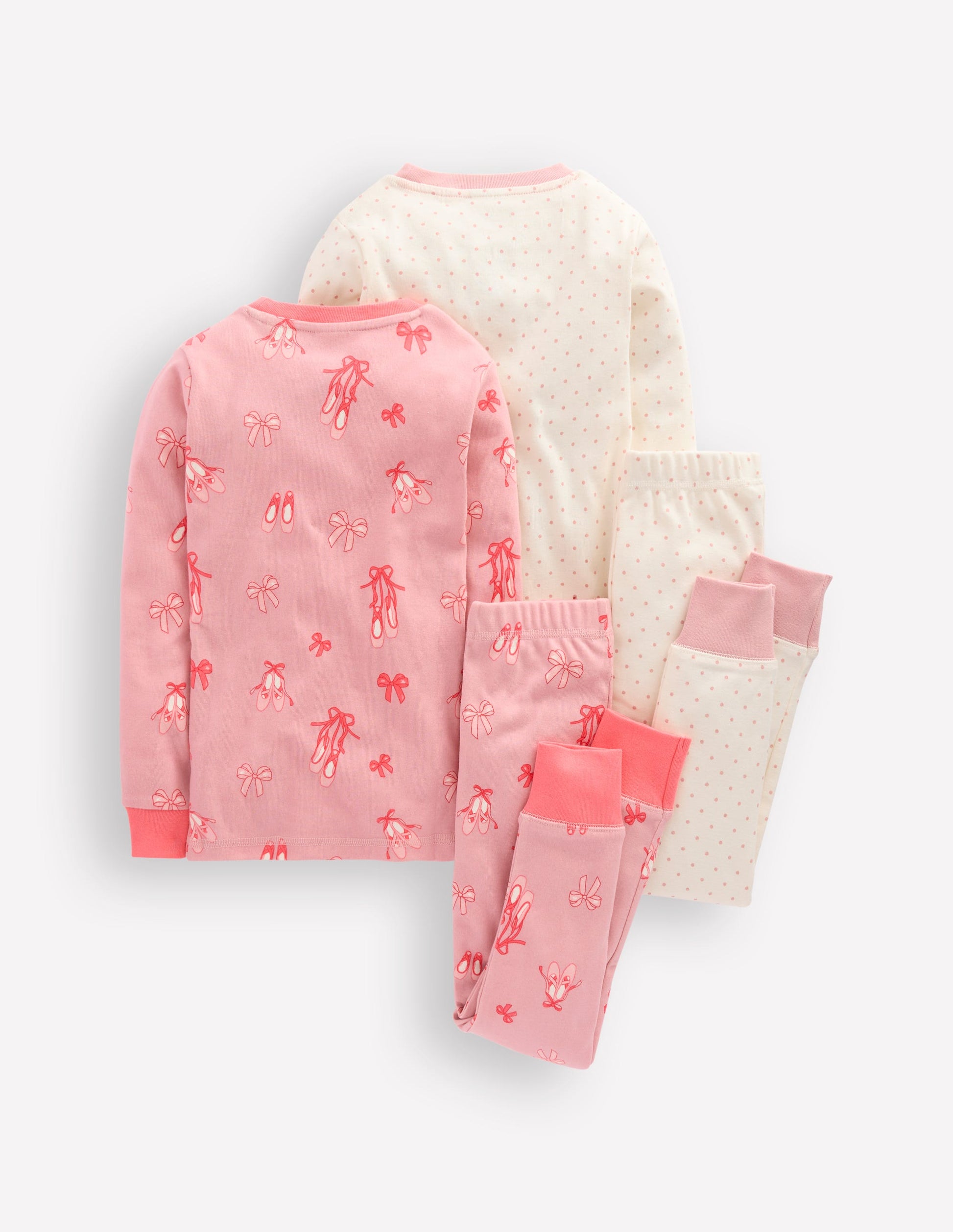 Twin Pack Snug Pyjamas-Vintage Pink Ballet Shoes-2
