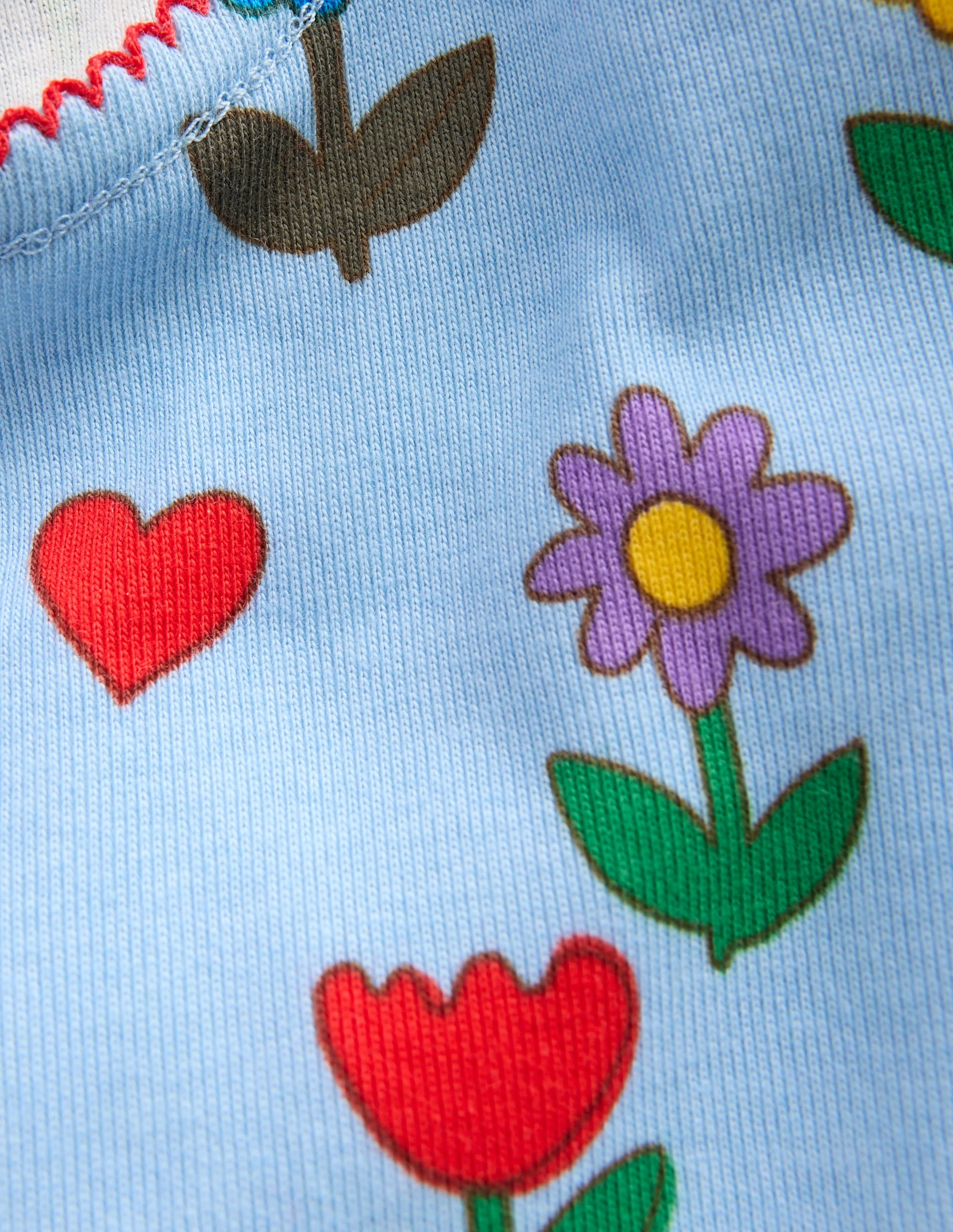 Snug Long John Pyjamas-Glacier Blue Sunflower Garden - Image 3