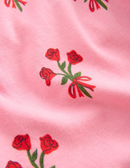 Snug Long John Pyjamas-Bubblegum Pink Posy-3