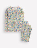 Snug Henley Pyjamas-Soft Ivory Spring Ditsy