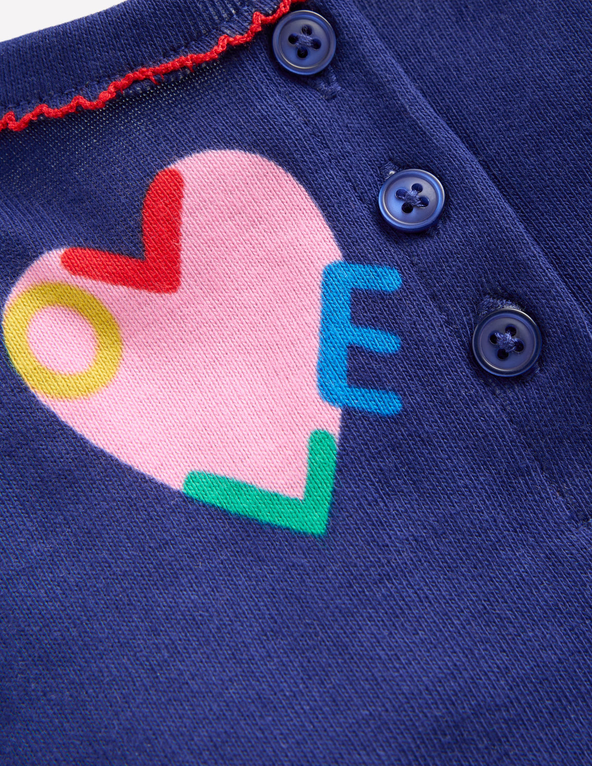 Snug Henley Pyjamas-Starboard Blue Love Hearts - Image 3
