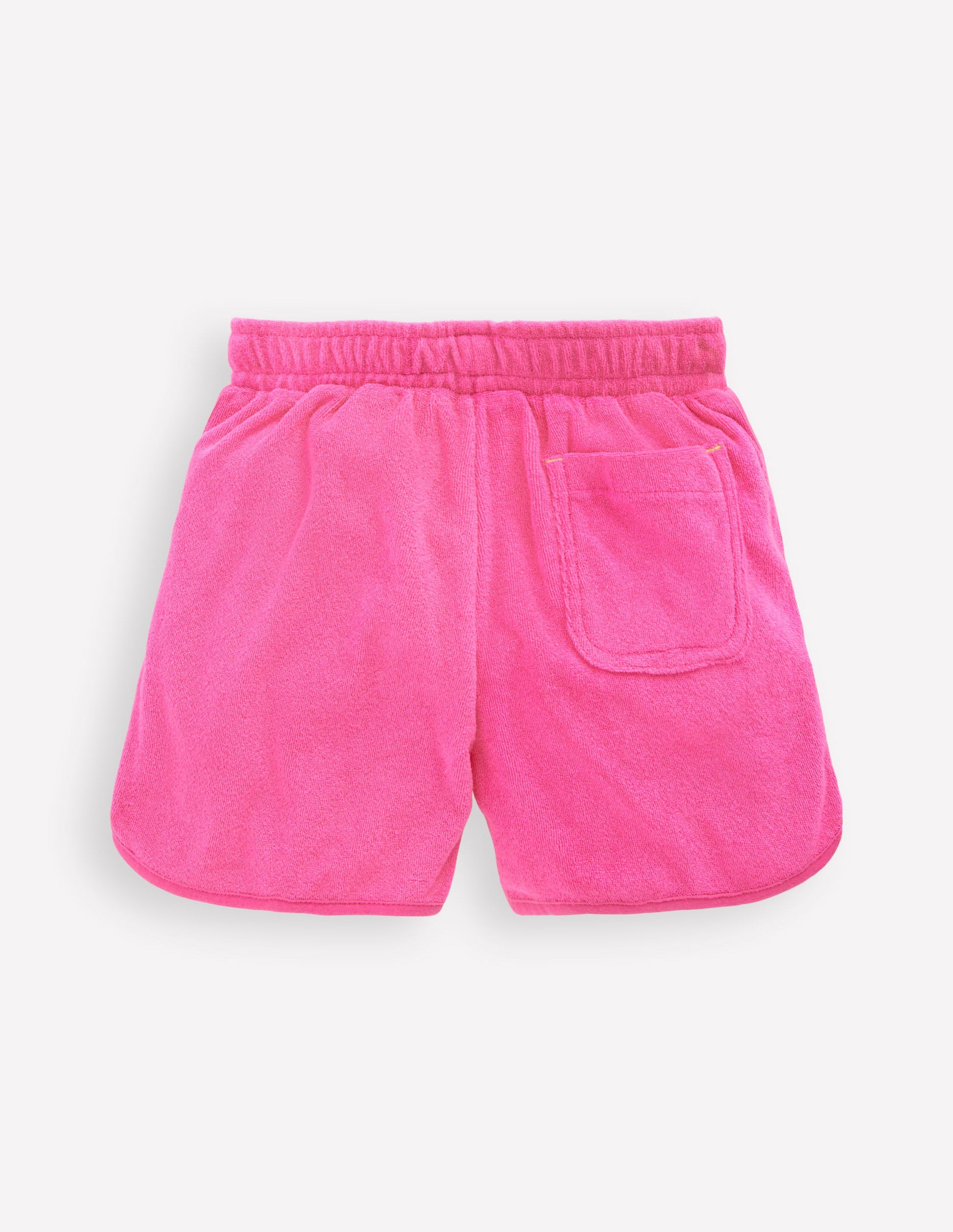 Towelling Embroidered Shorts-Sorbet Pink Embroidery-4