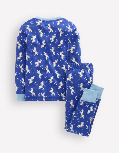 Snug Glow-In-The-Dark Pyjamas-Sapphire Blue Unicorns-2