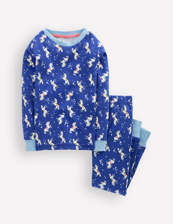Snug Glow-In-The-Dark Pyjamas-Sapphire Blue Unicorns
