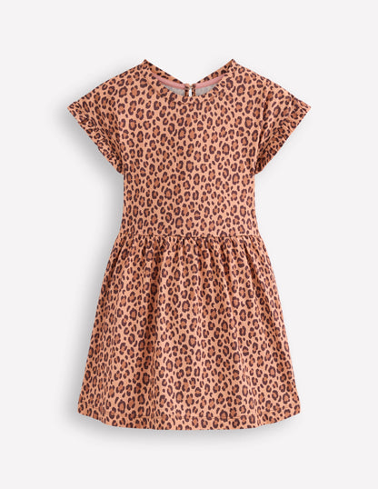 Jersey T-Shirt Dress-Leopard-1