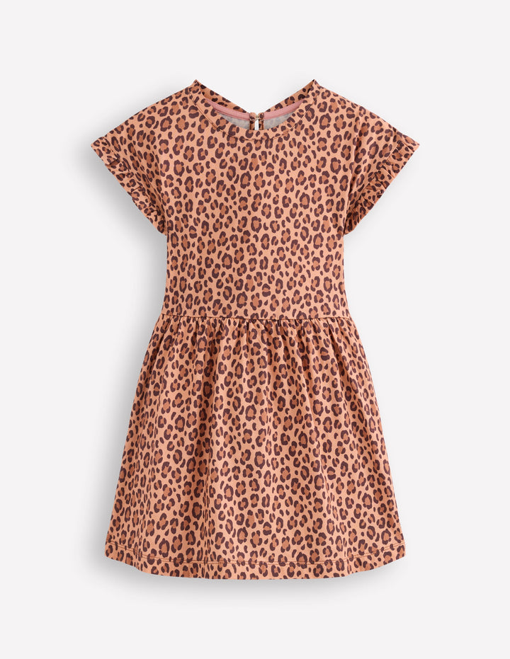 Jersey T-Shirt Dress-Leopard
