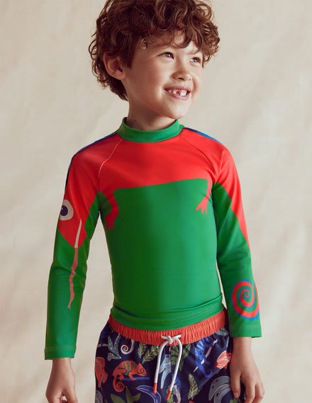 Sun Safe Fun Rash Vest-Shady Green Chameleon