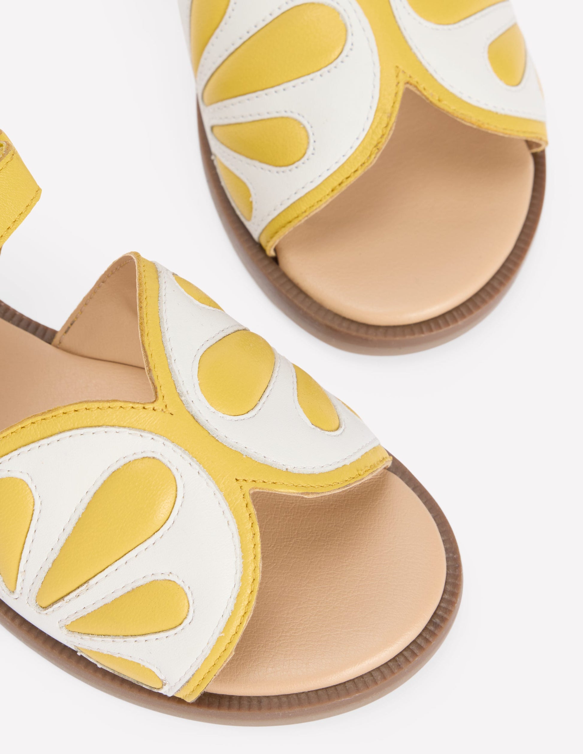 Fun Leather Sandals-Lemon-3
