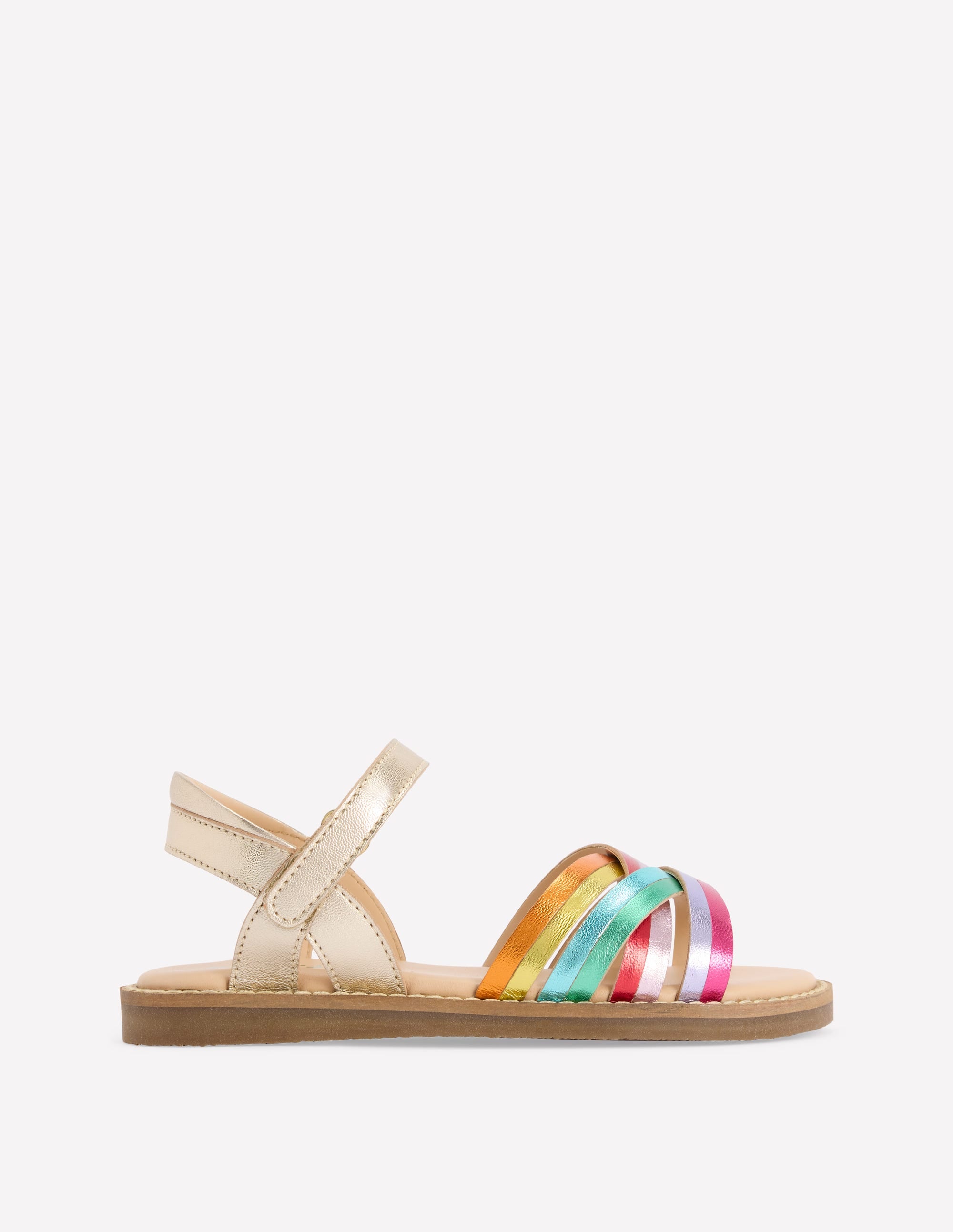 Crossed Leather Sandals-Rainbow metallic | Boden UK