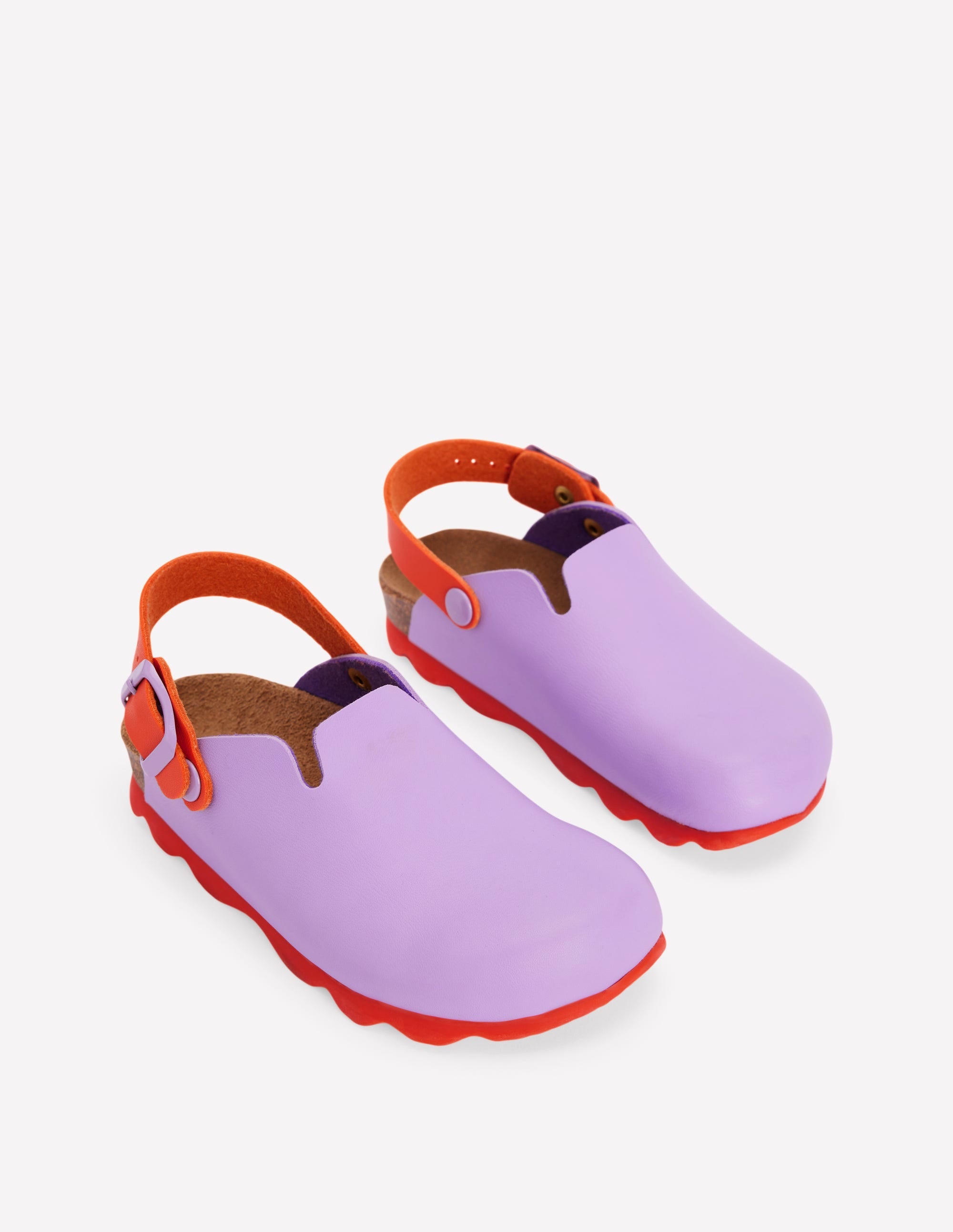 Colourblock Clogs-VIOLET TULIP/ HOT CORAL - Image 2
