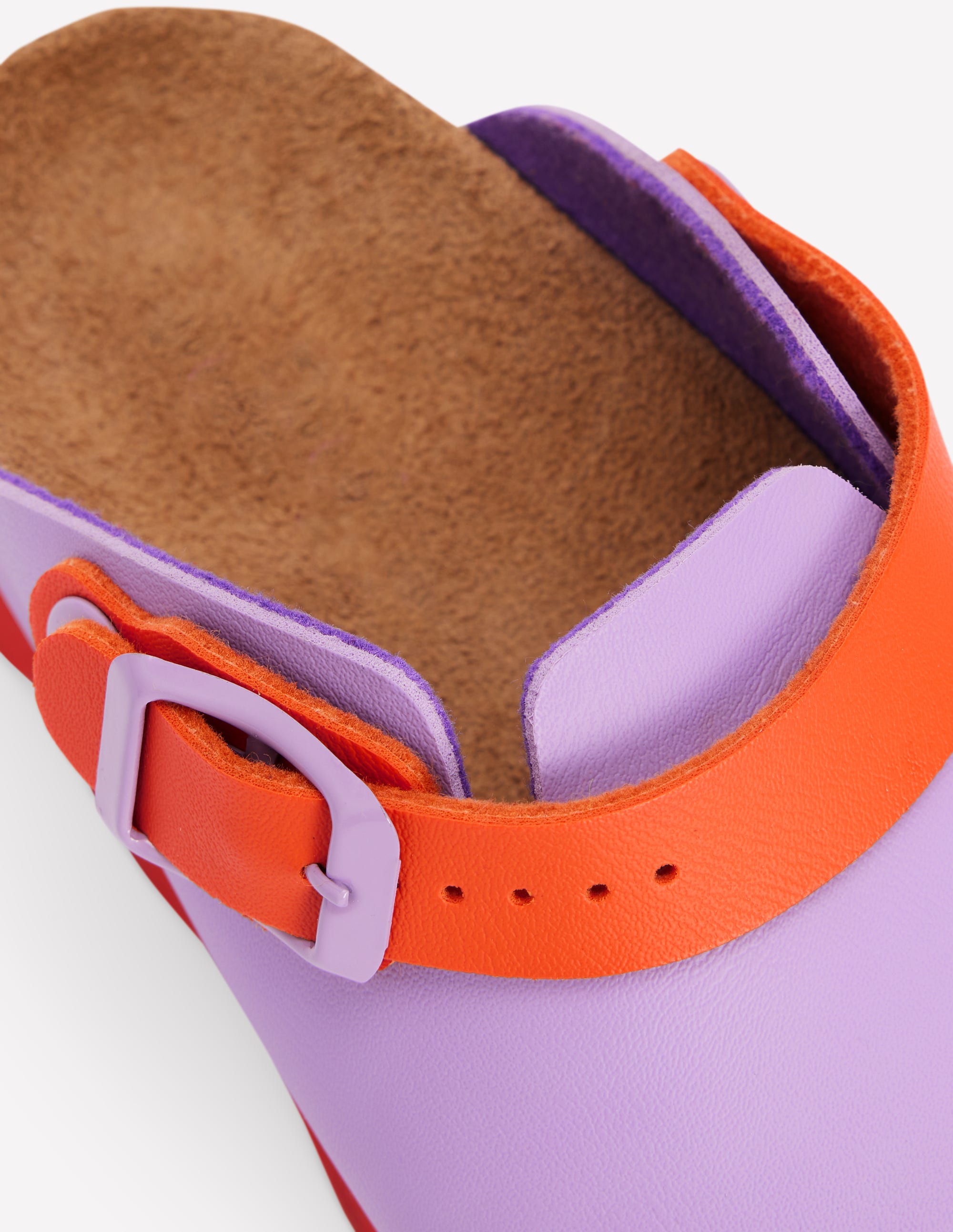 Colourblock Clogs-VIOLET TULIP/ HOT CORAL - Image 3
