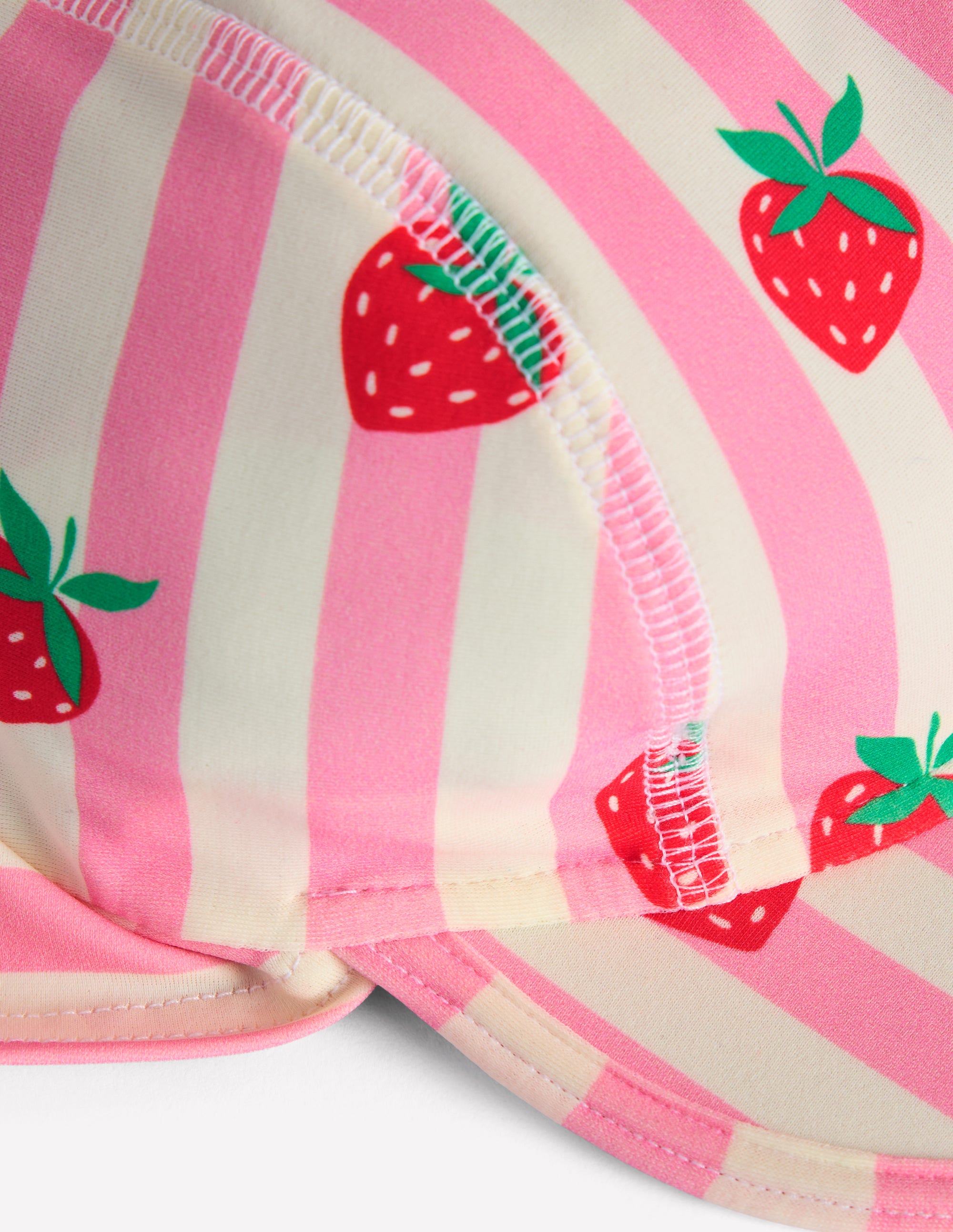 Fun Sun Safe Girls Hat-Pink Strawberry Stripe - Image 2