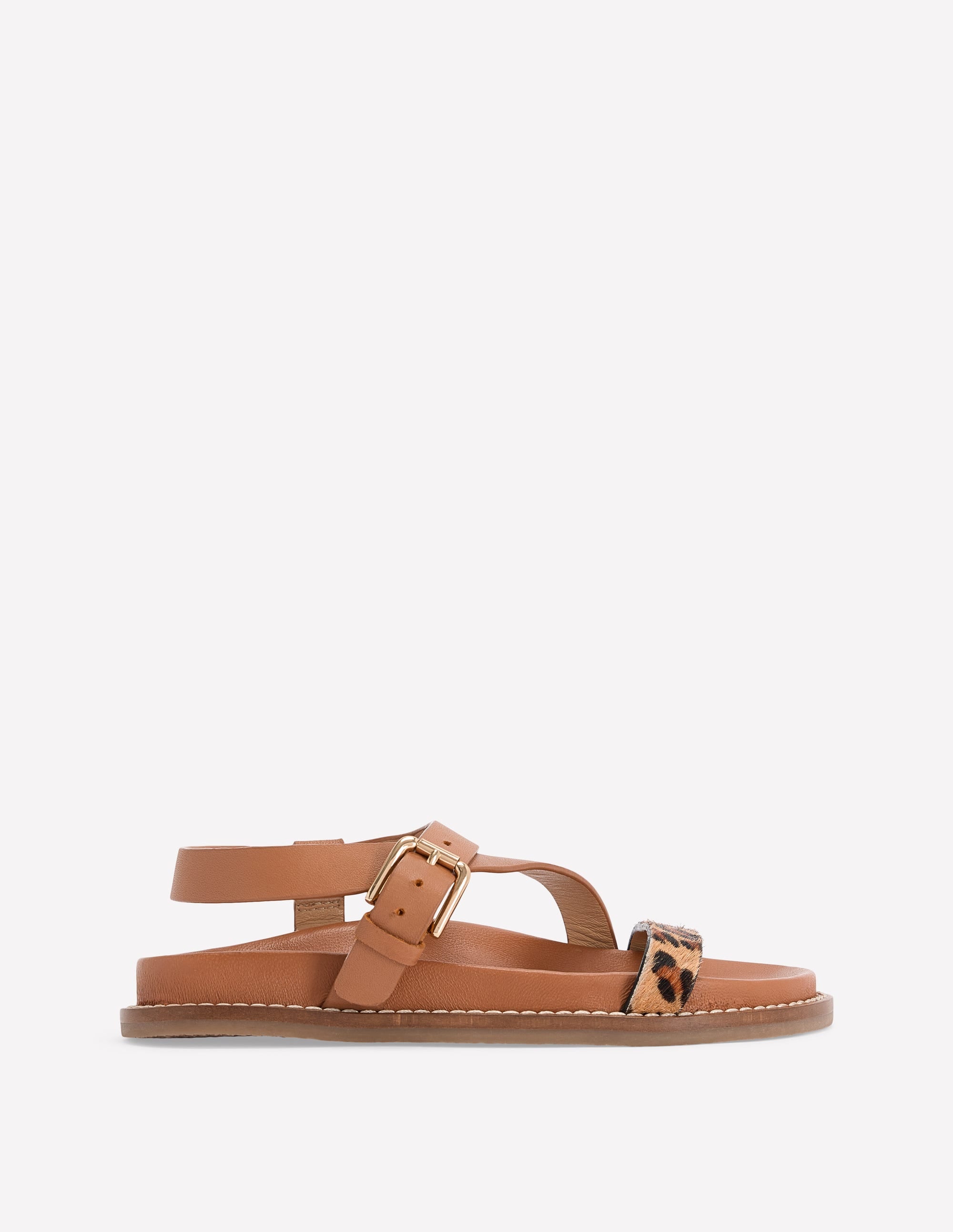 Asymmetric Cross Strap Sandals-Tan - Image 1