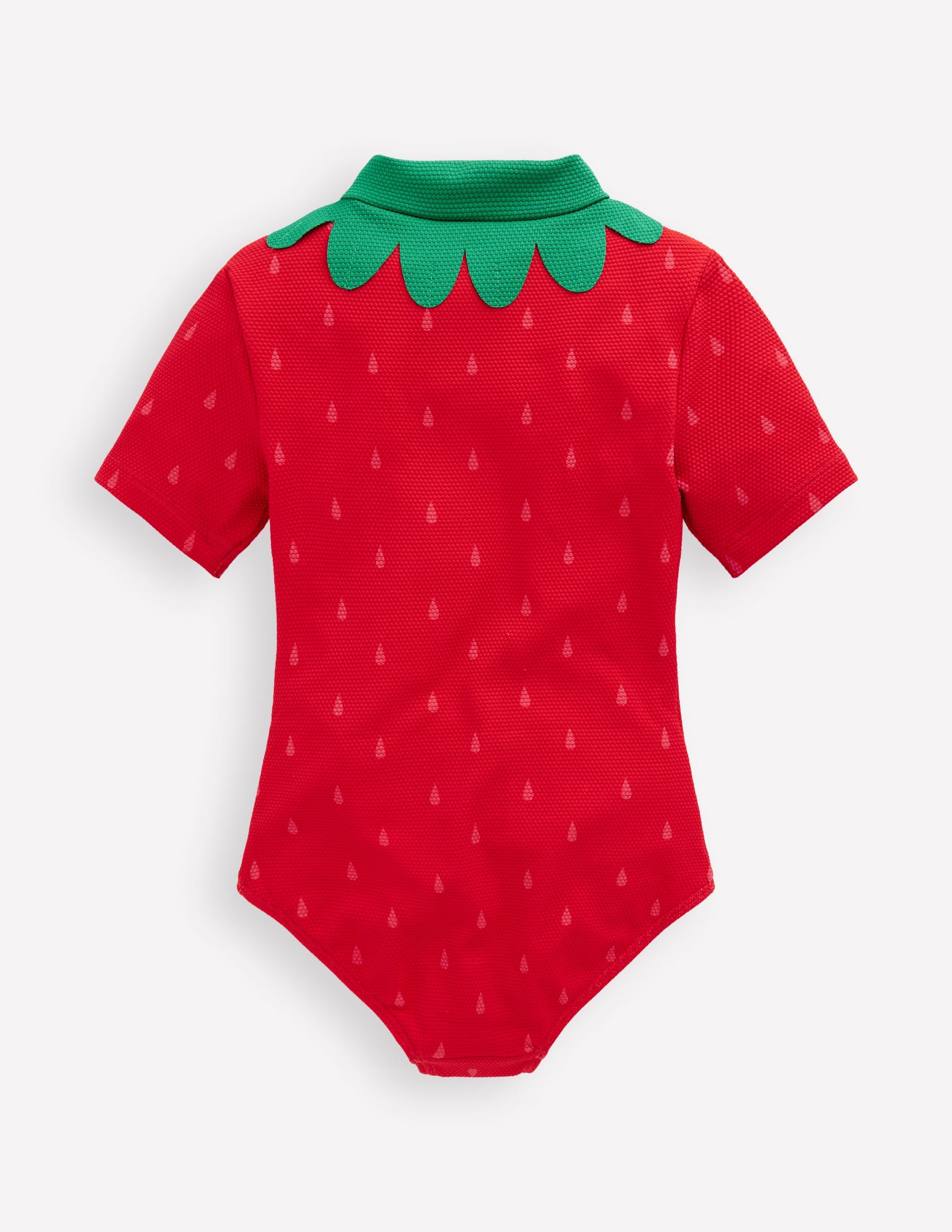 Short Sleeve Swimsuit-Poppy Red Strawberry-2