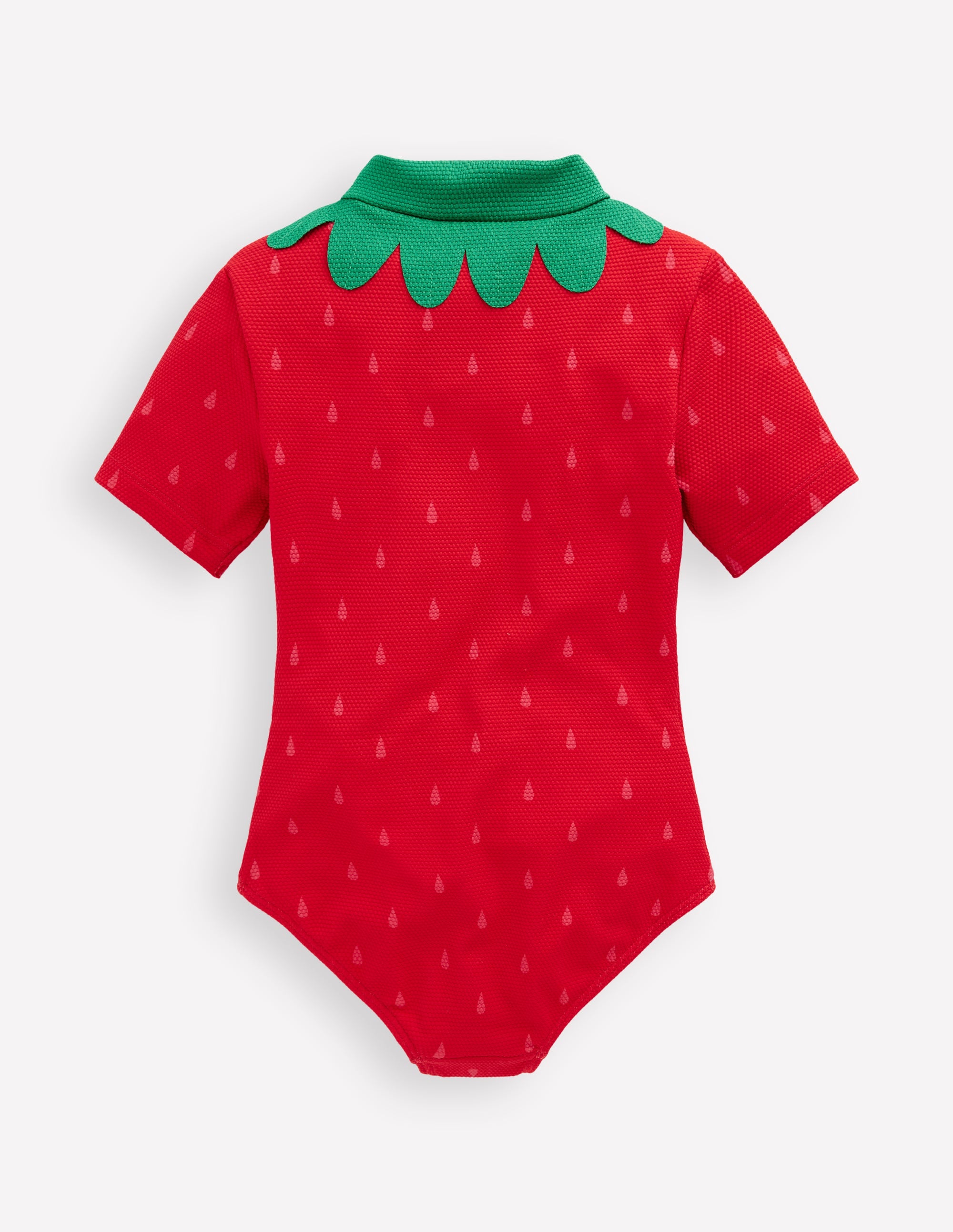 Short-sleeved Swimsuit-Poppy Red Strawberry - Image 2