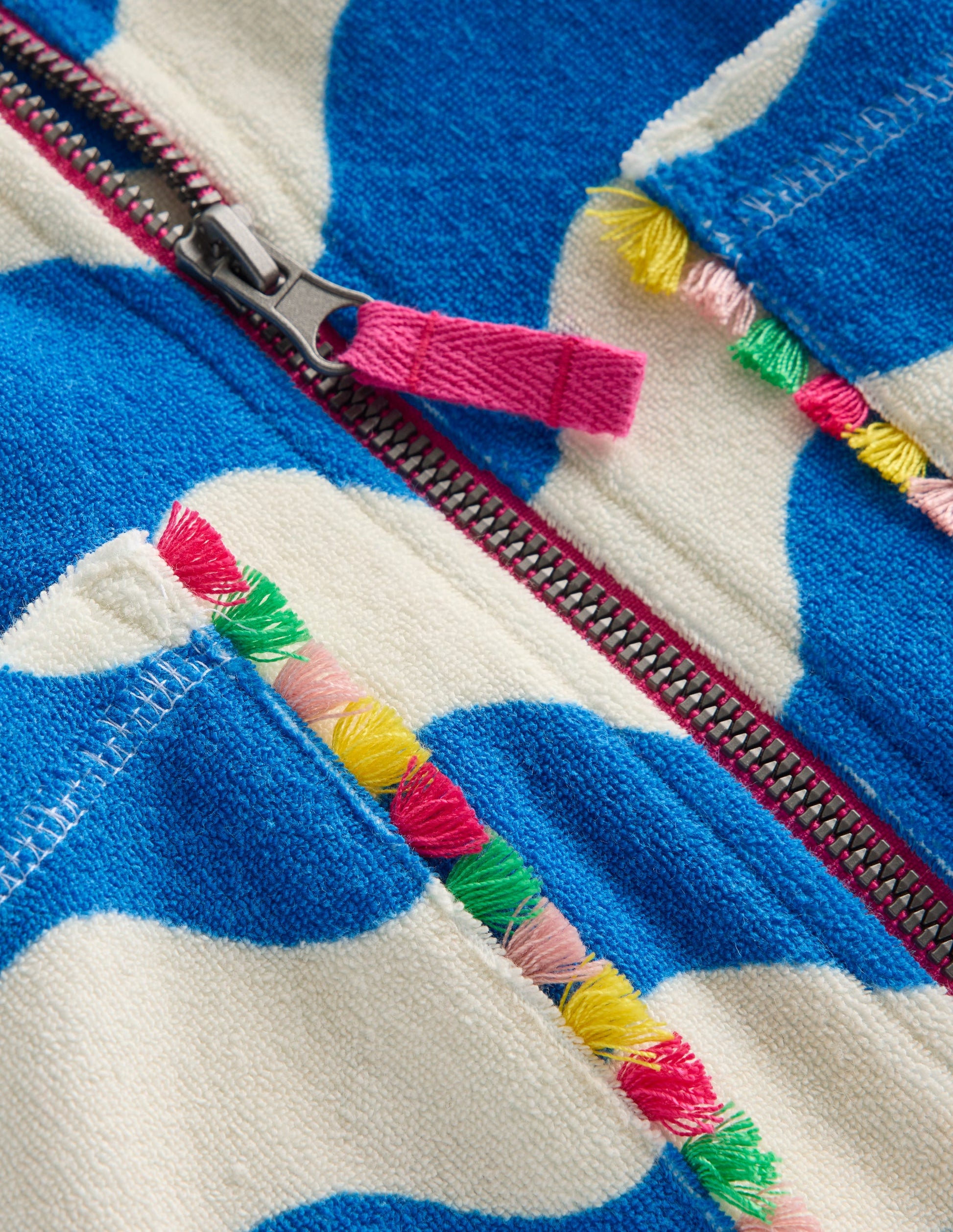 Romie Towelling Zip Throw-On-Blue and Ivory Wave-4