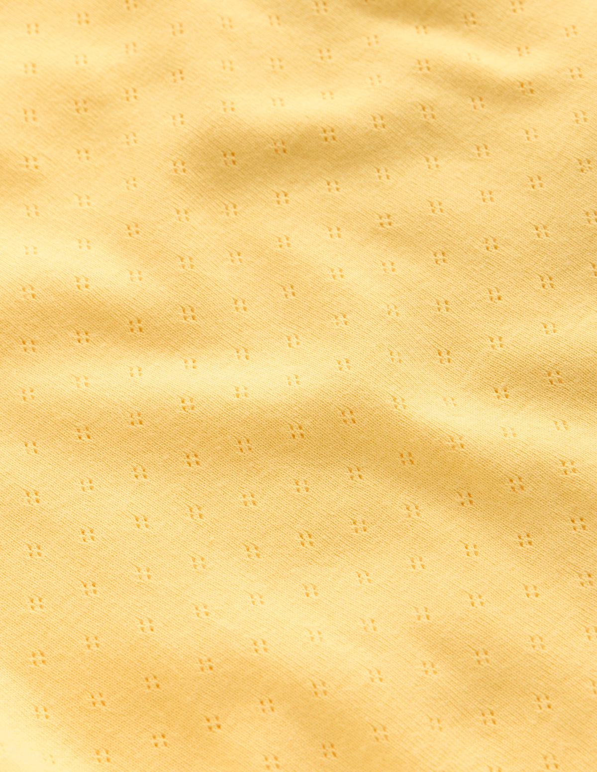 Short Sleeve Pointelle Top-Yellow - Image 3
