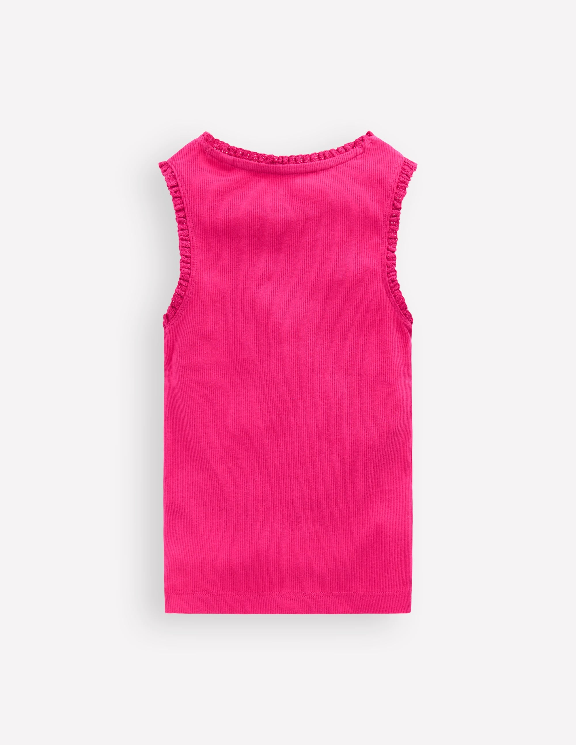 Ribbed Lace Trim Vest-Pink Peony - Image 2