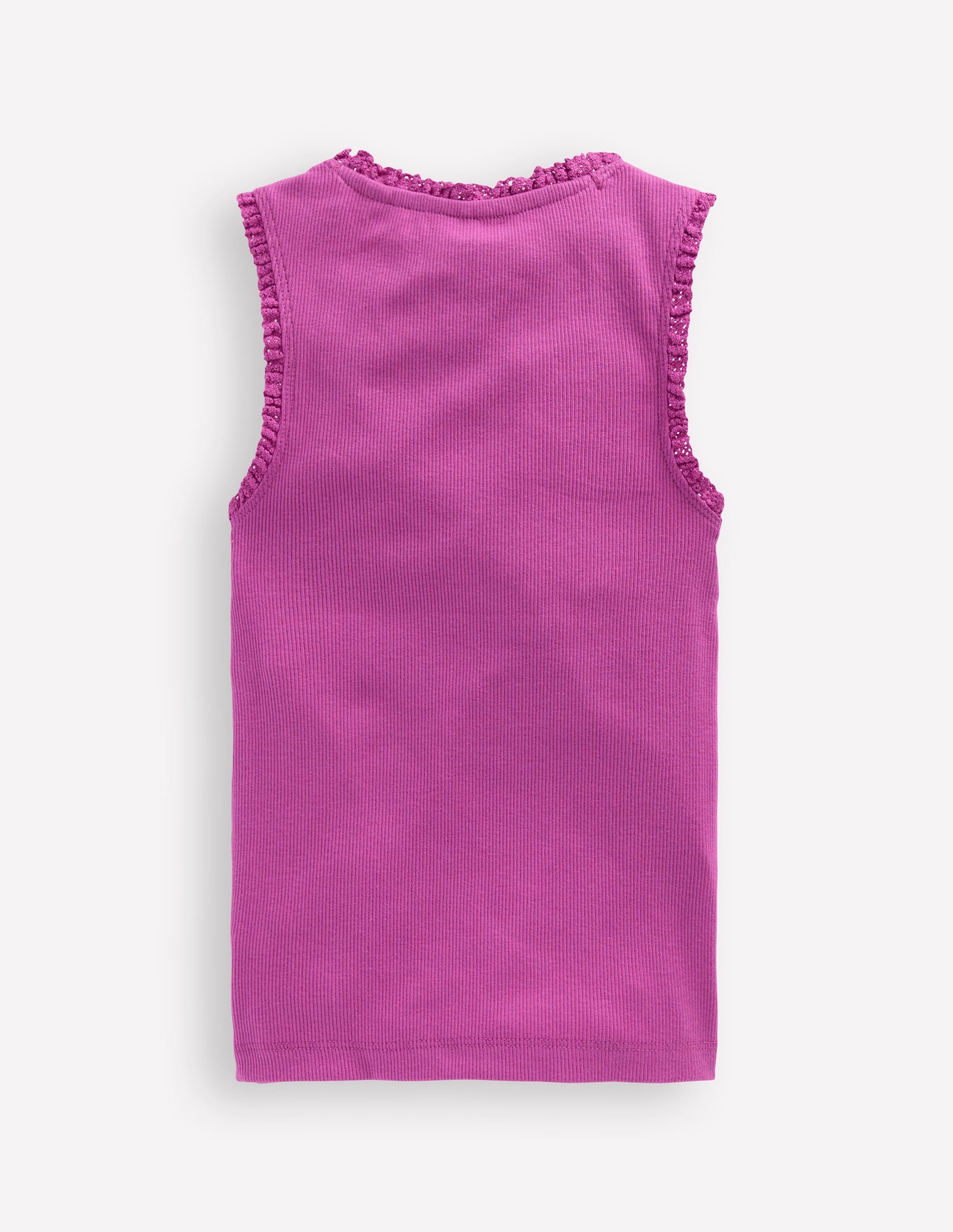 Ribbed Lace Trim Vest-Purple - Image 2