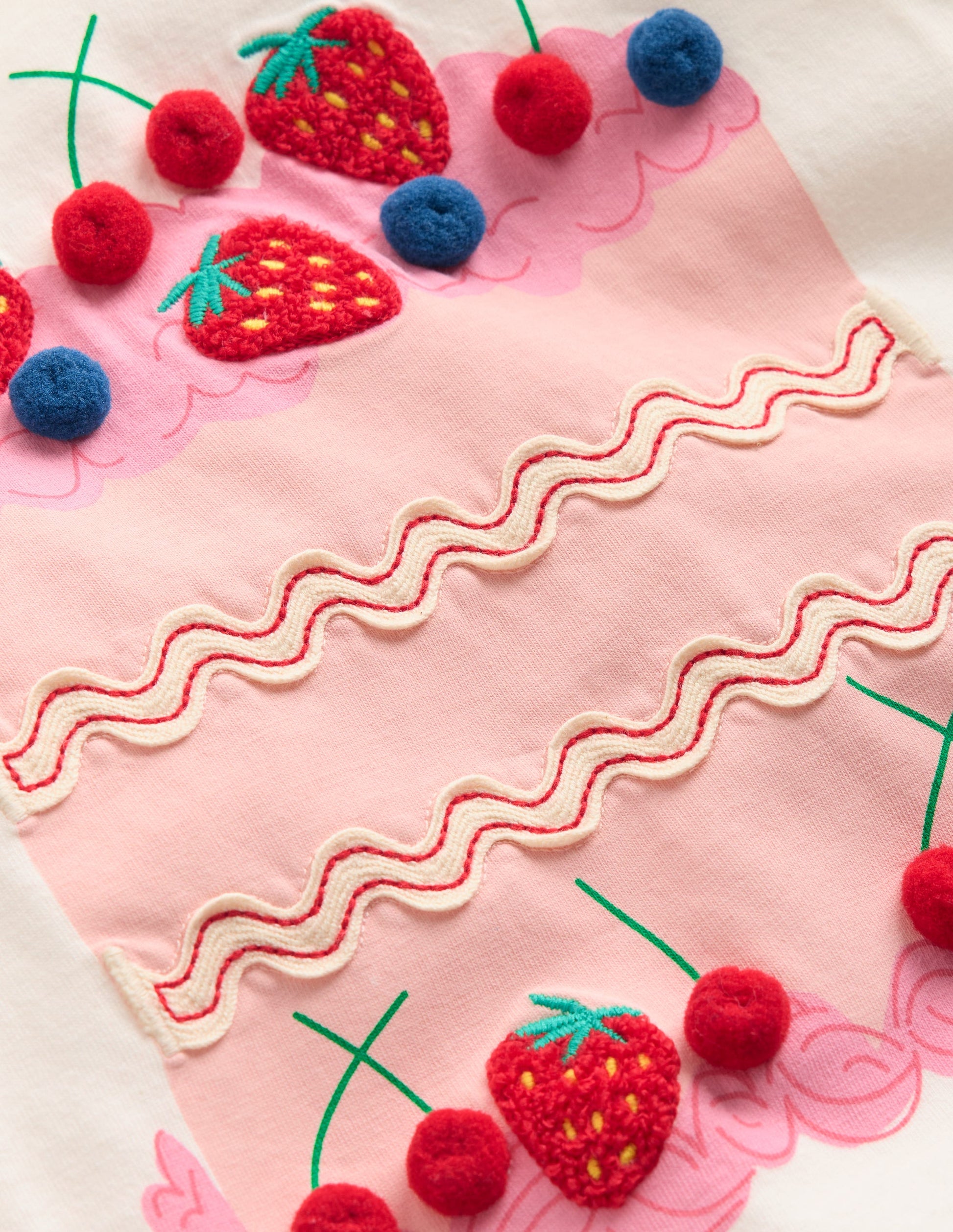 Short Sleeve Frill Logo Top-Ivory Cake-3