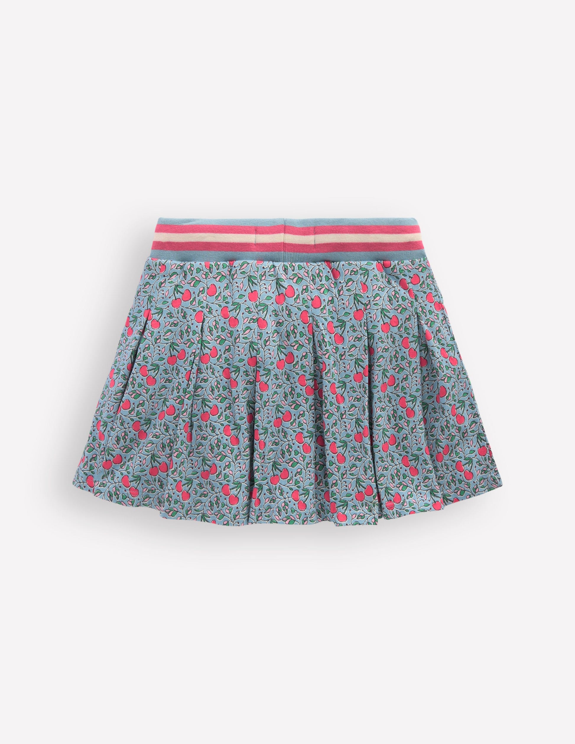 Pleated Jersey Skort-Blue Cherries-2