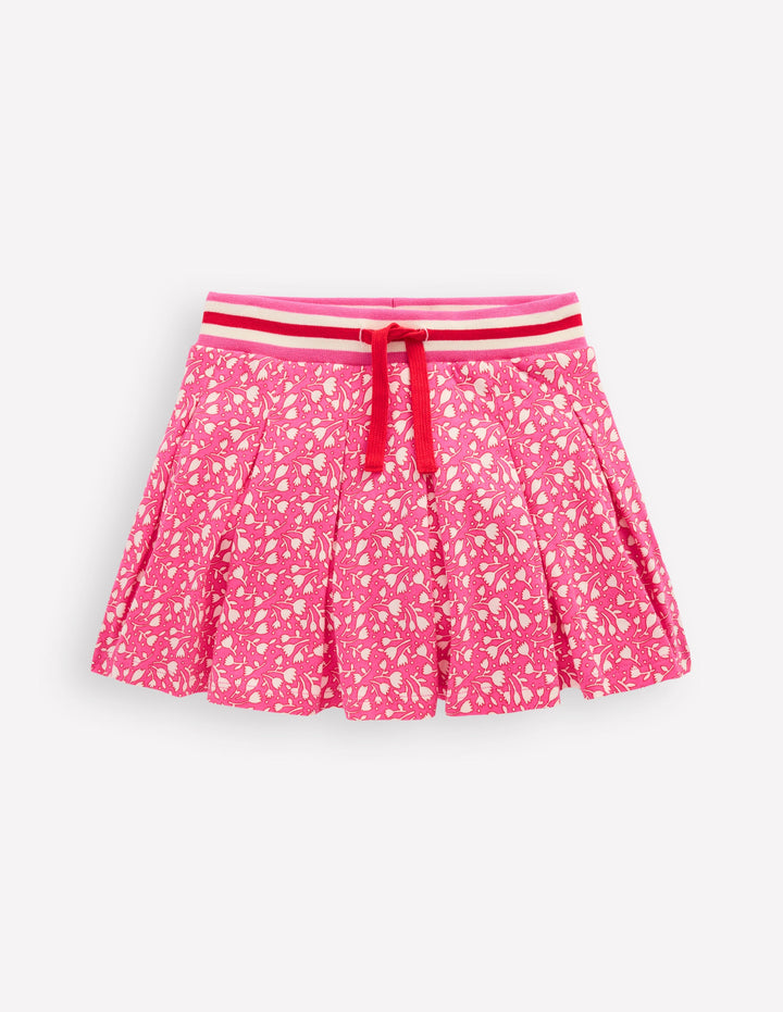 Pleated Jersey Skort-Pink Tiny Tulip