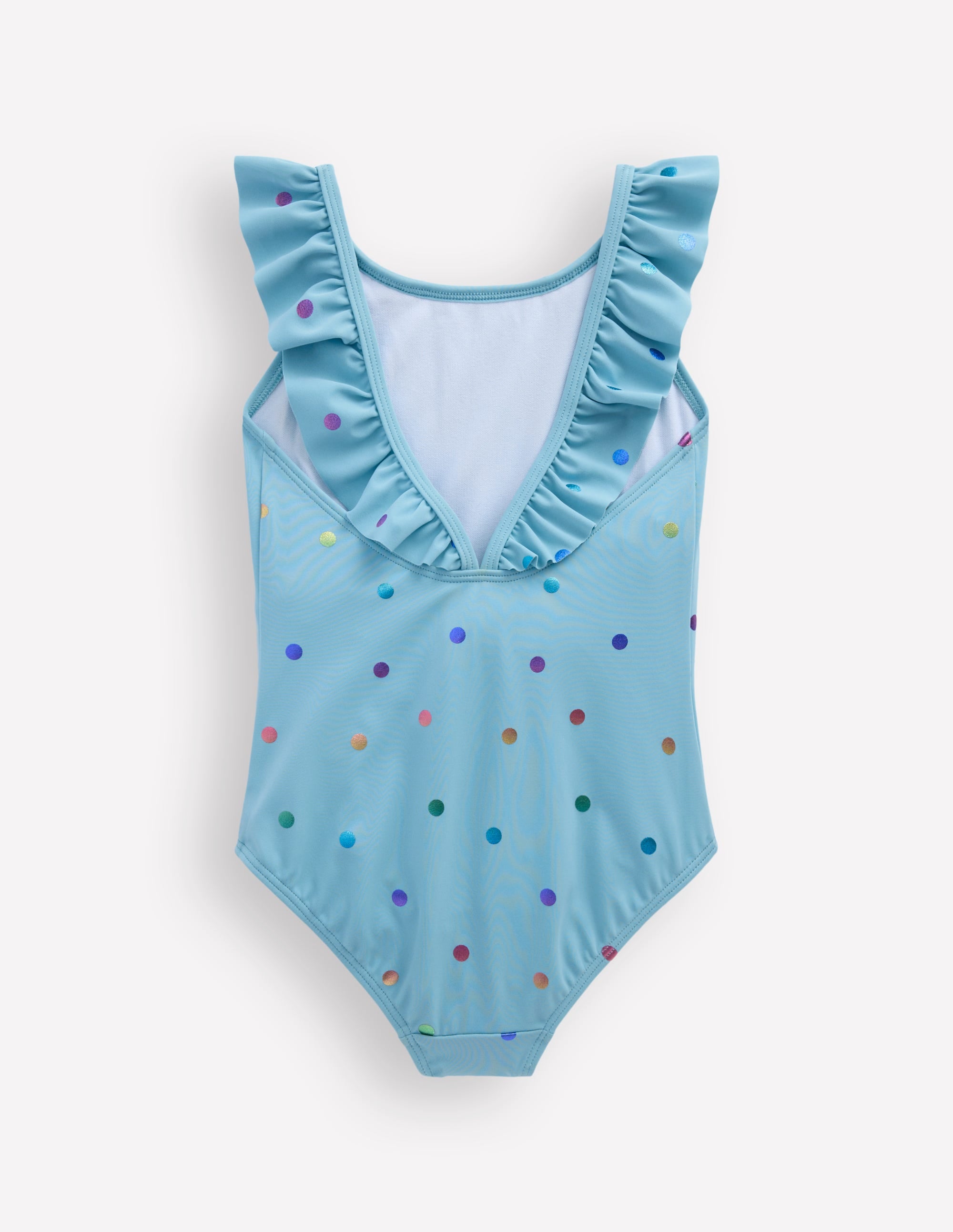Hallie Frill Strap Swimsuit-Air Blue Multi Foil Spot - Image 2