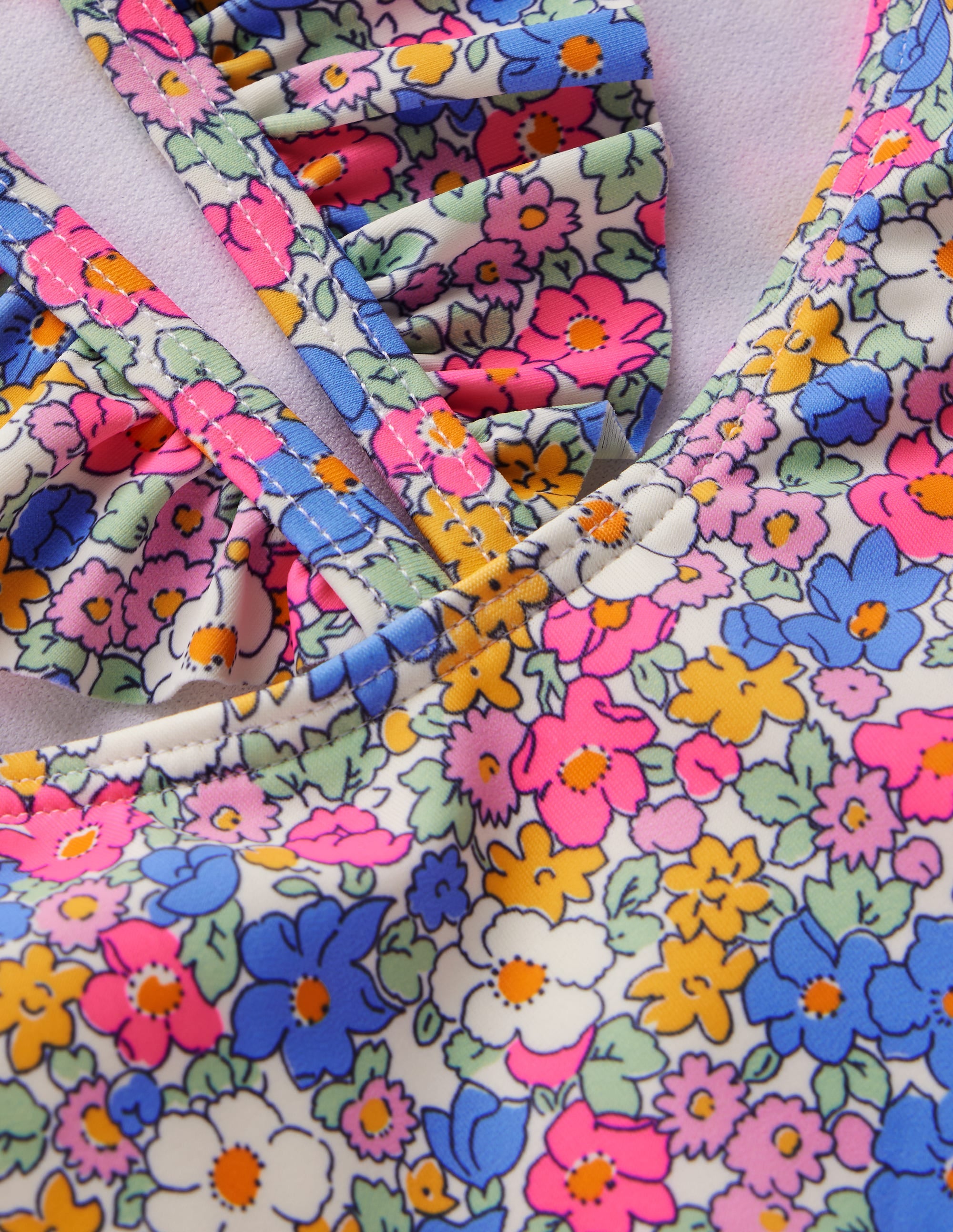 Hallie Frill Strap Swimsuit-Mini Summer Flowerbed - Image 3