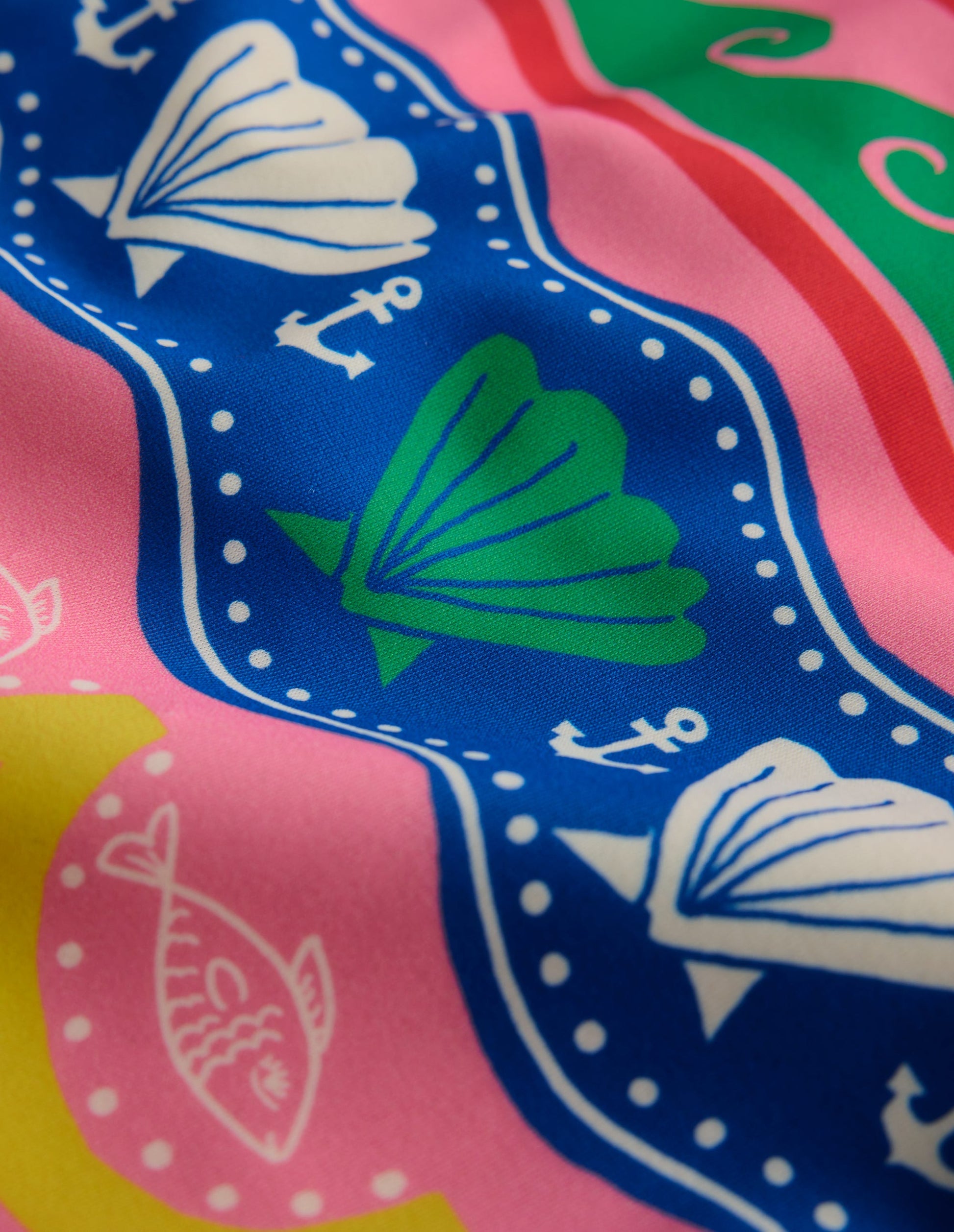 Hallie Frill Strap Swimsuit-Multi Sea Shell Stripe-3