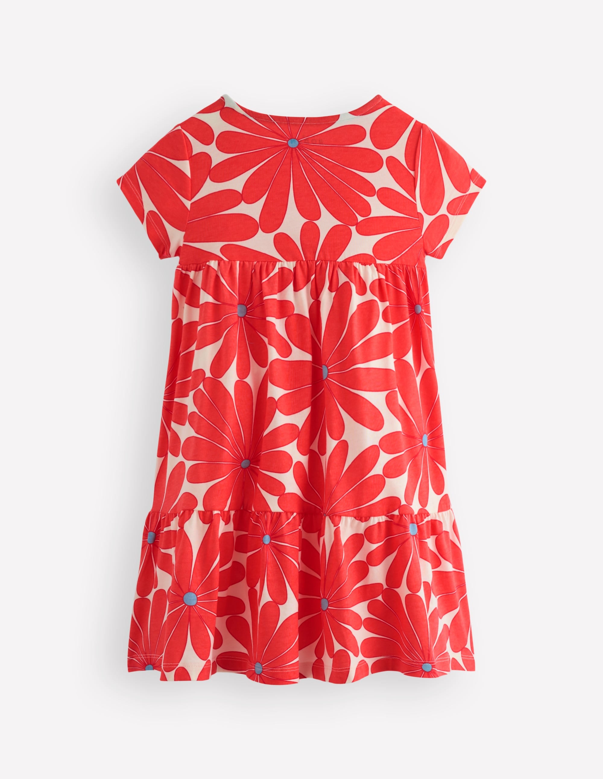 Ariel Twirly Jersey Dress-Coral Orange Giant Daisy - Image 2
