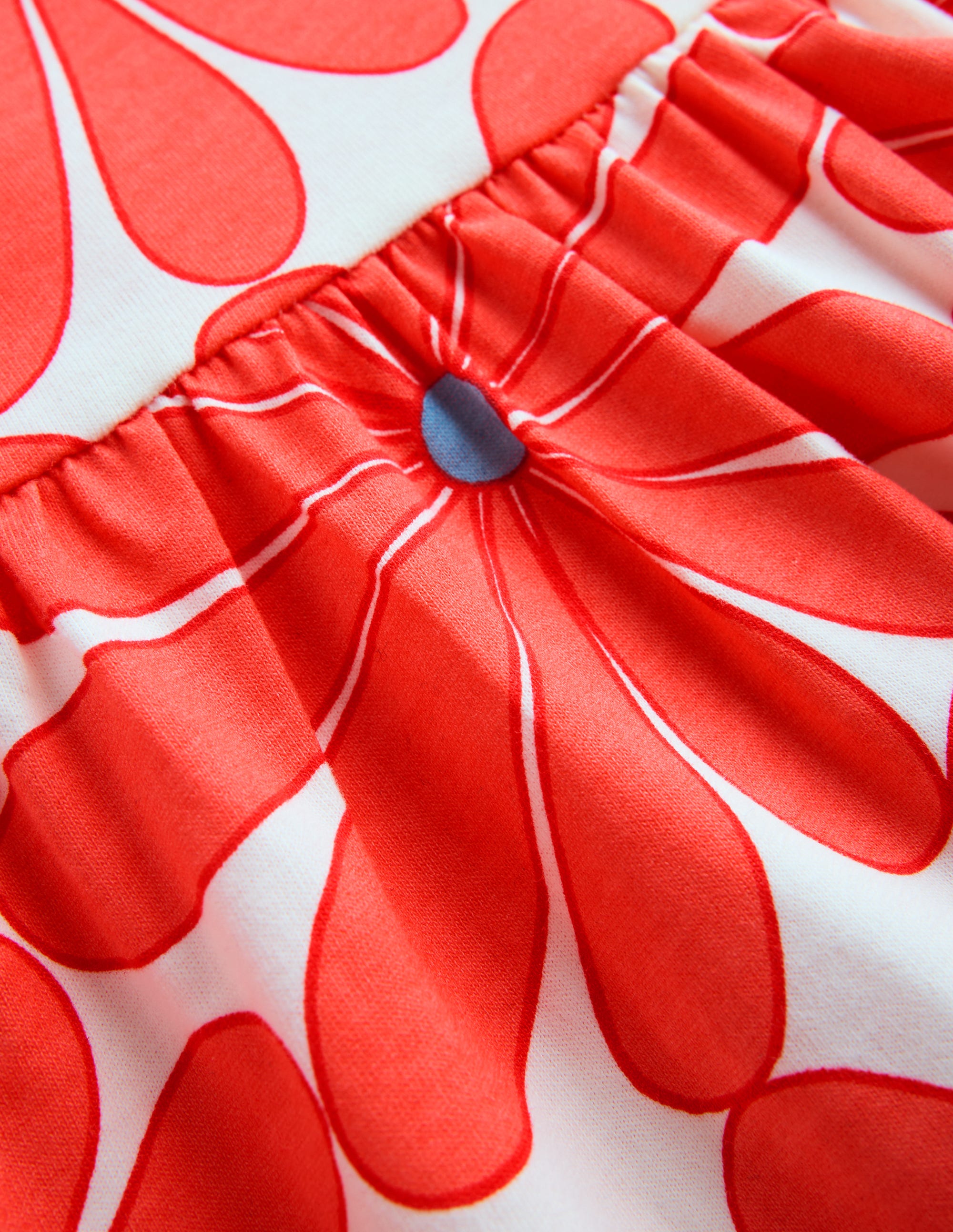 Ariel Twirly Jersey Dress-Coral Orange Giant Daisy - Image 3