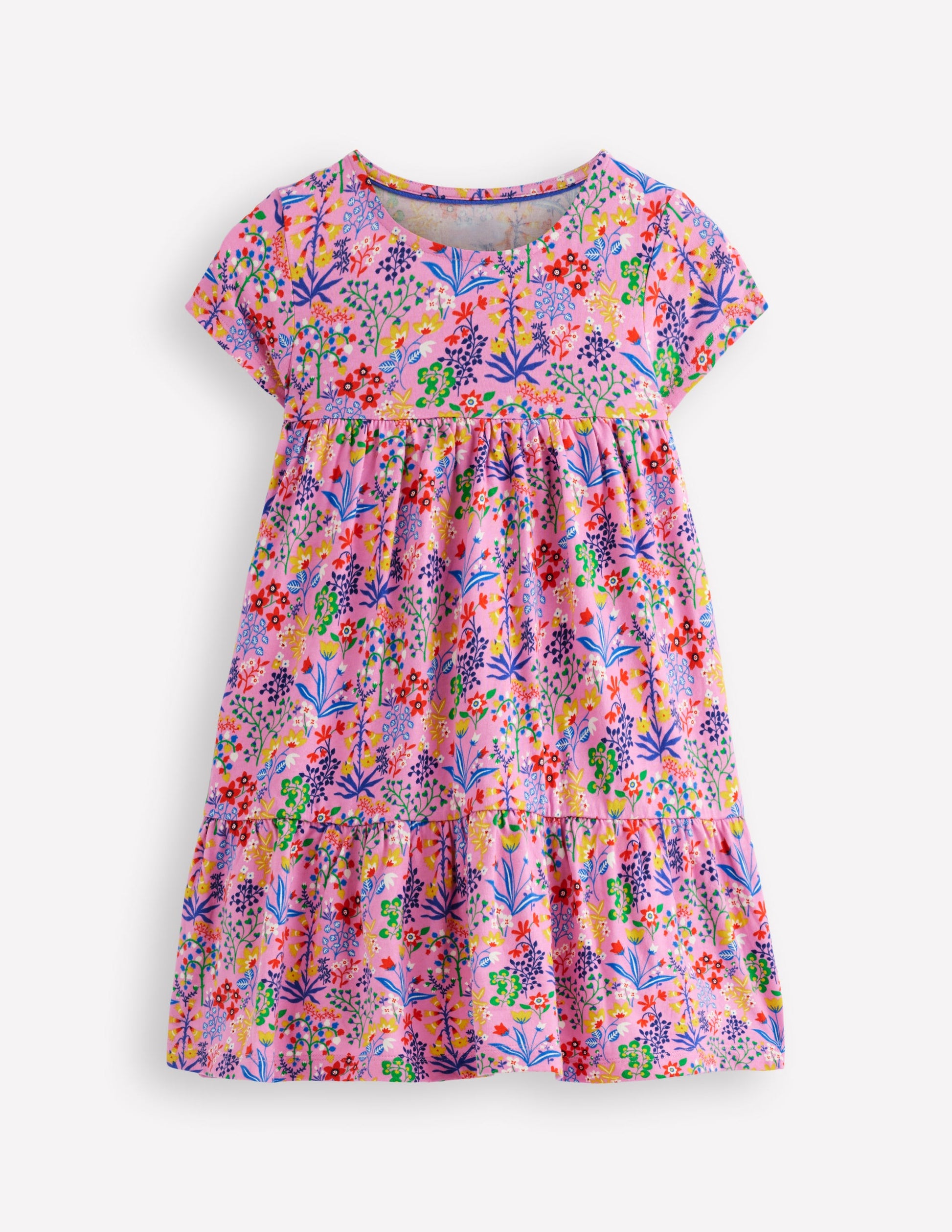 Ariel Twirly Jersey Dress-Meadowsweet Pink Garden Floral-1