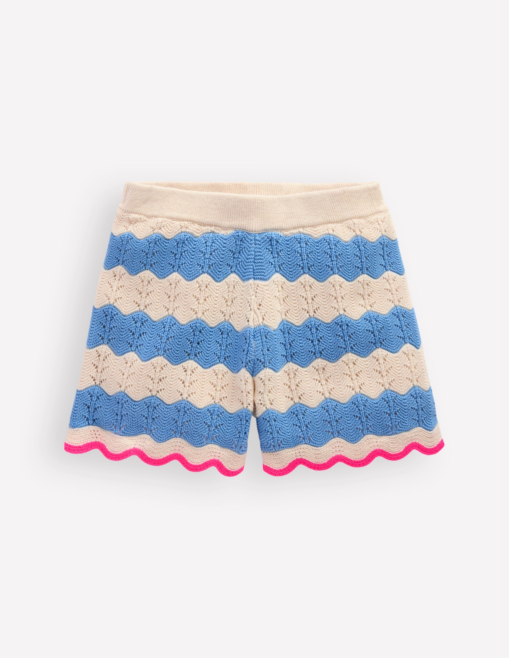 Knitted Shorts-Wave Blue/ Ecru Marl - Image 1