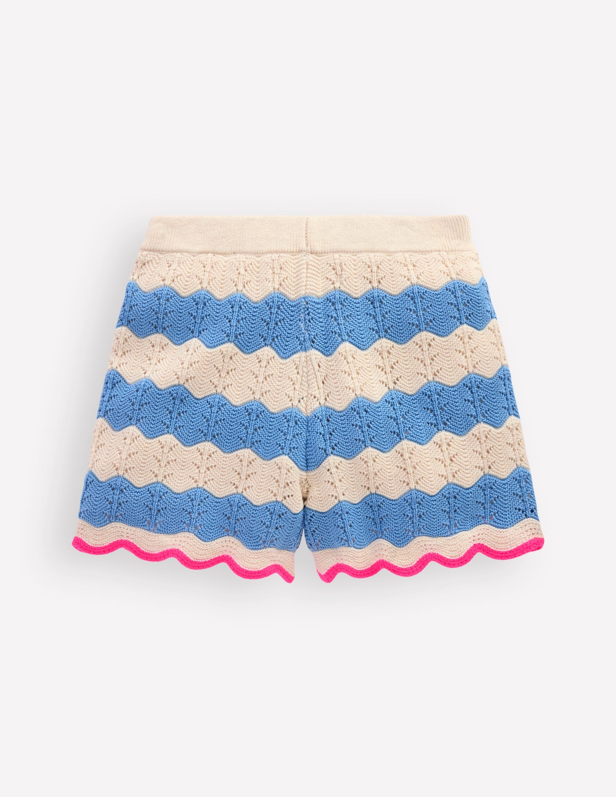 Knitted Shorts-Wave Blue/ Ecru Marl - Image 2