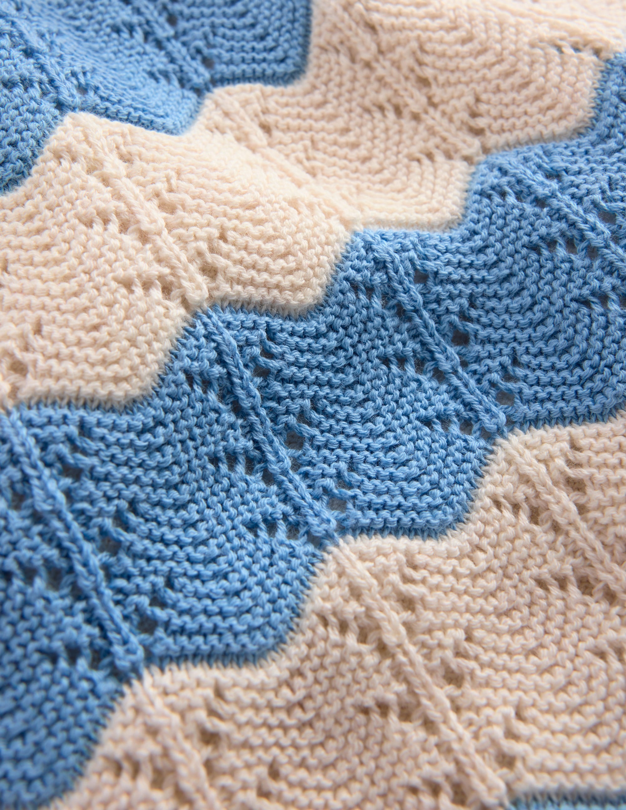 Knitted Shorts-Wave Blue/ Ecru Marl - Image 3