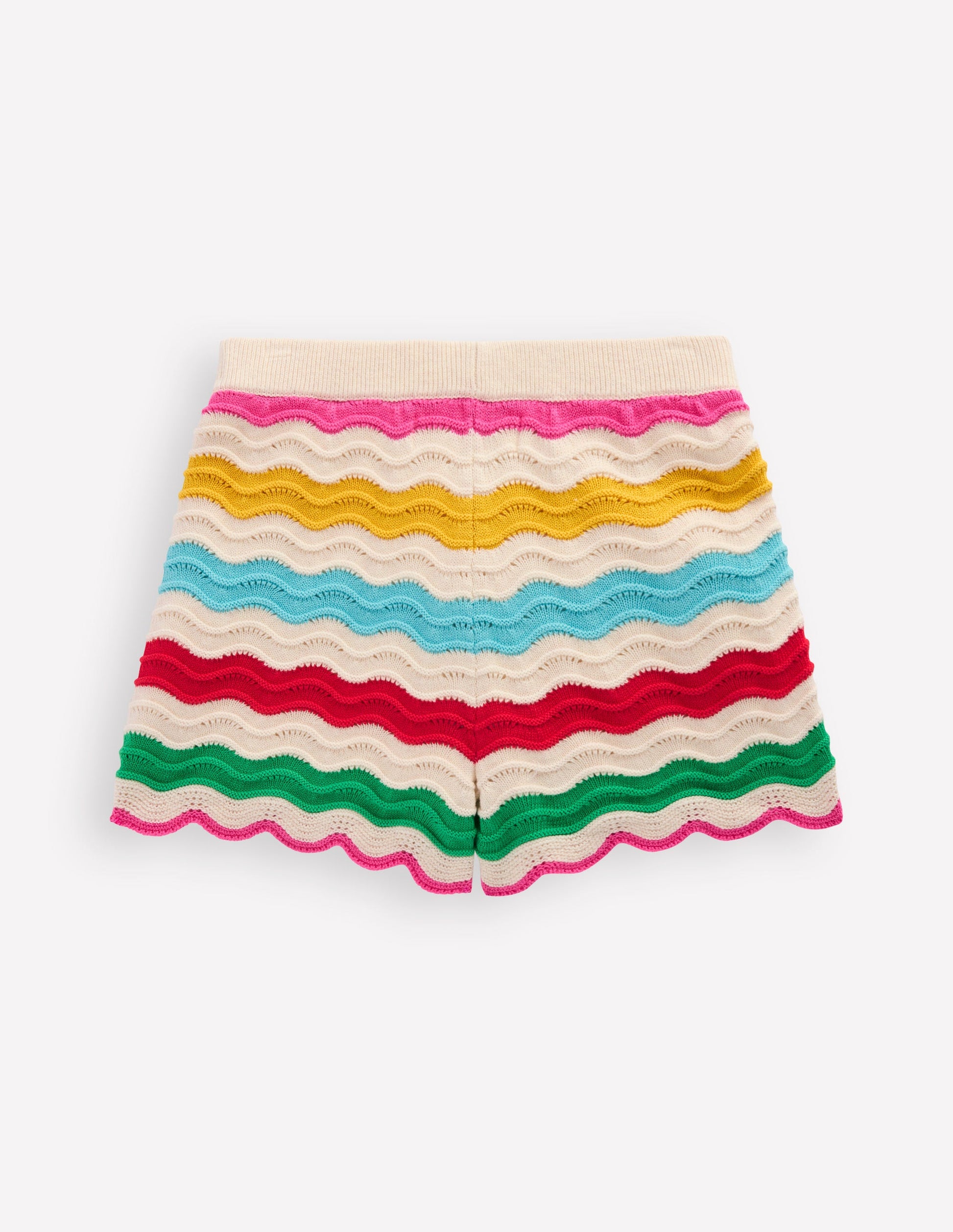 Knitted Shorts-Ivory Multi Rainbow-2
