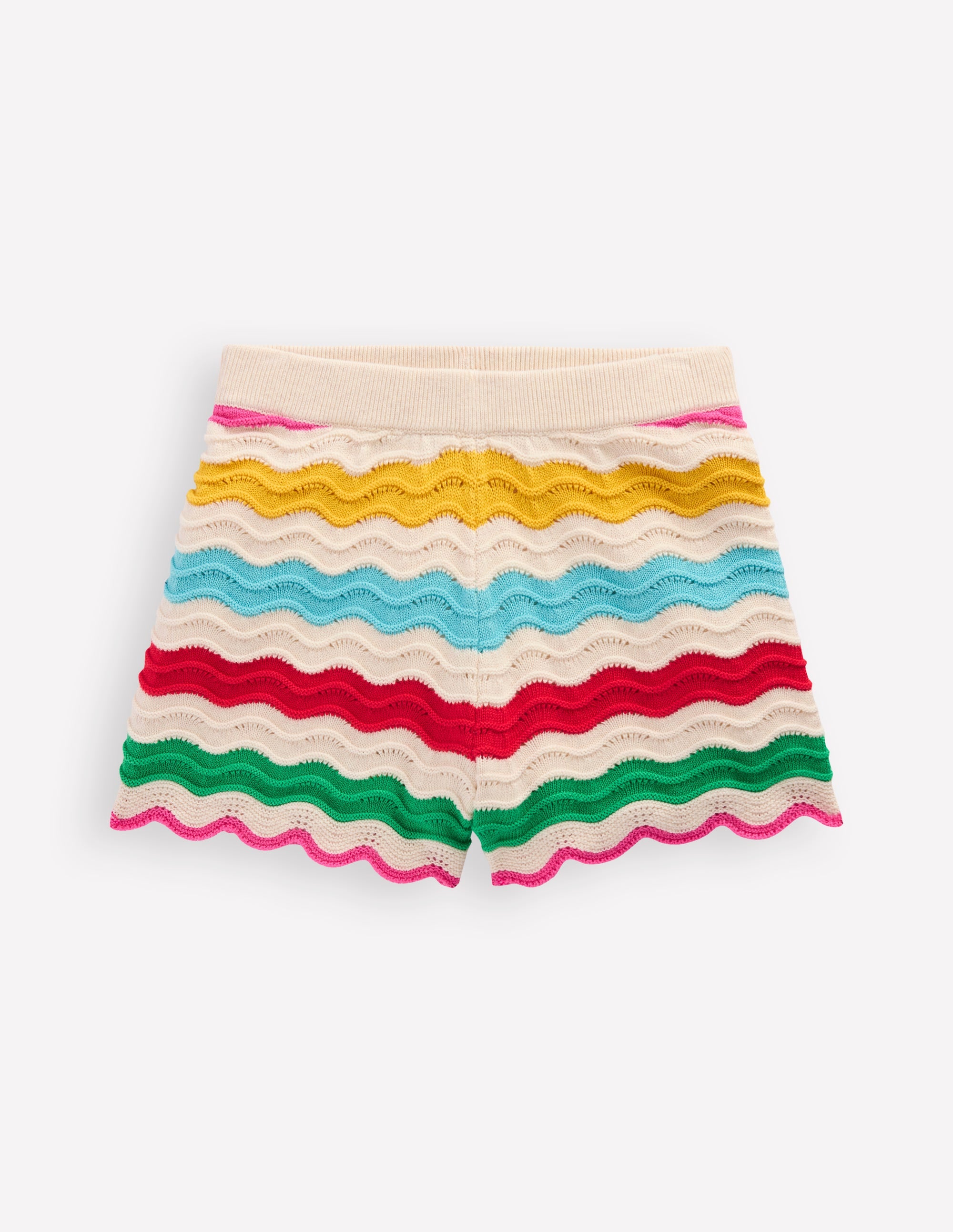 Knitted Shorts-Ivory Multi Rainbow - Image 1