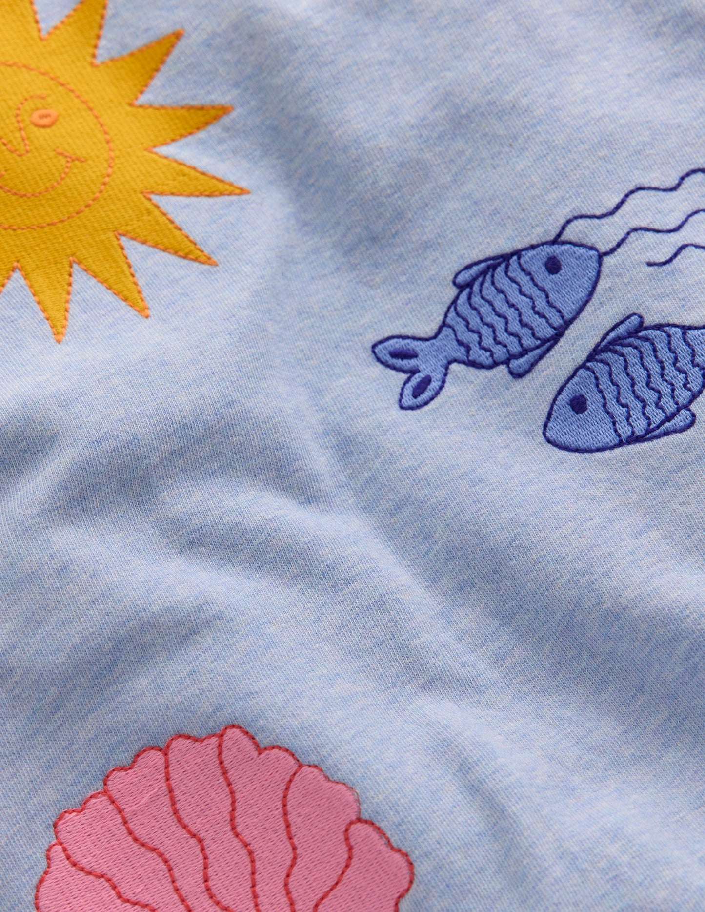 Bobbie Appliqué Sweatshirt-Blue Embroidered