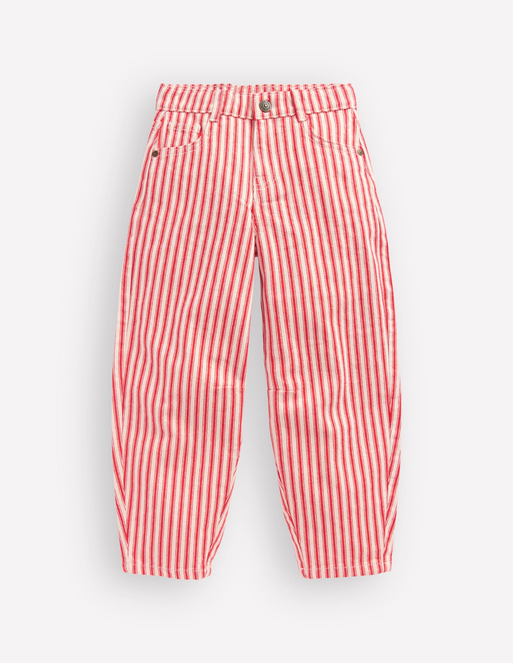 Barrel Leg Jeans-Poppy Red Tram Stripe-1