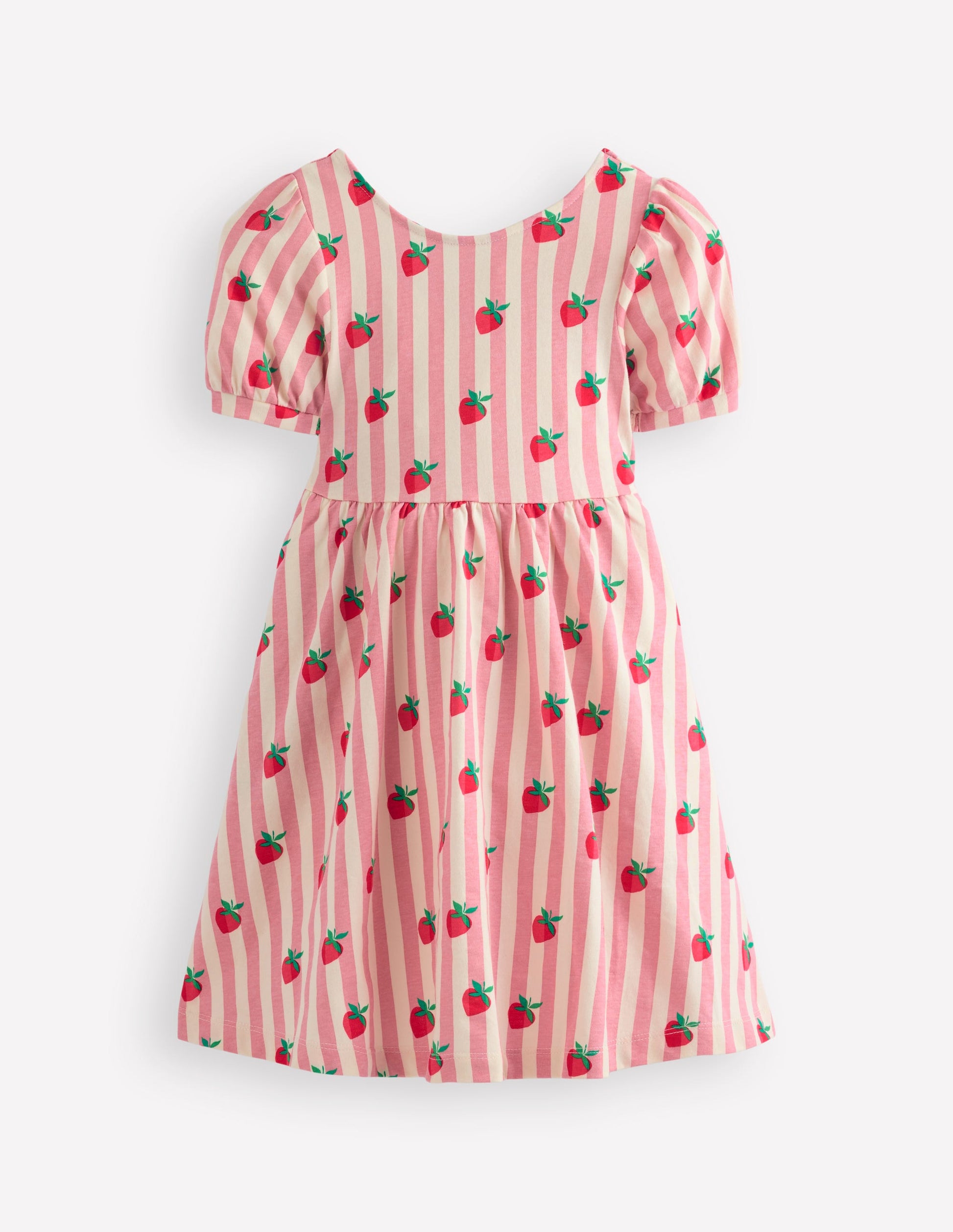 Ballerina Jersey Dress - Almond Pink Strawberry Stripe