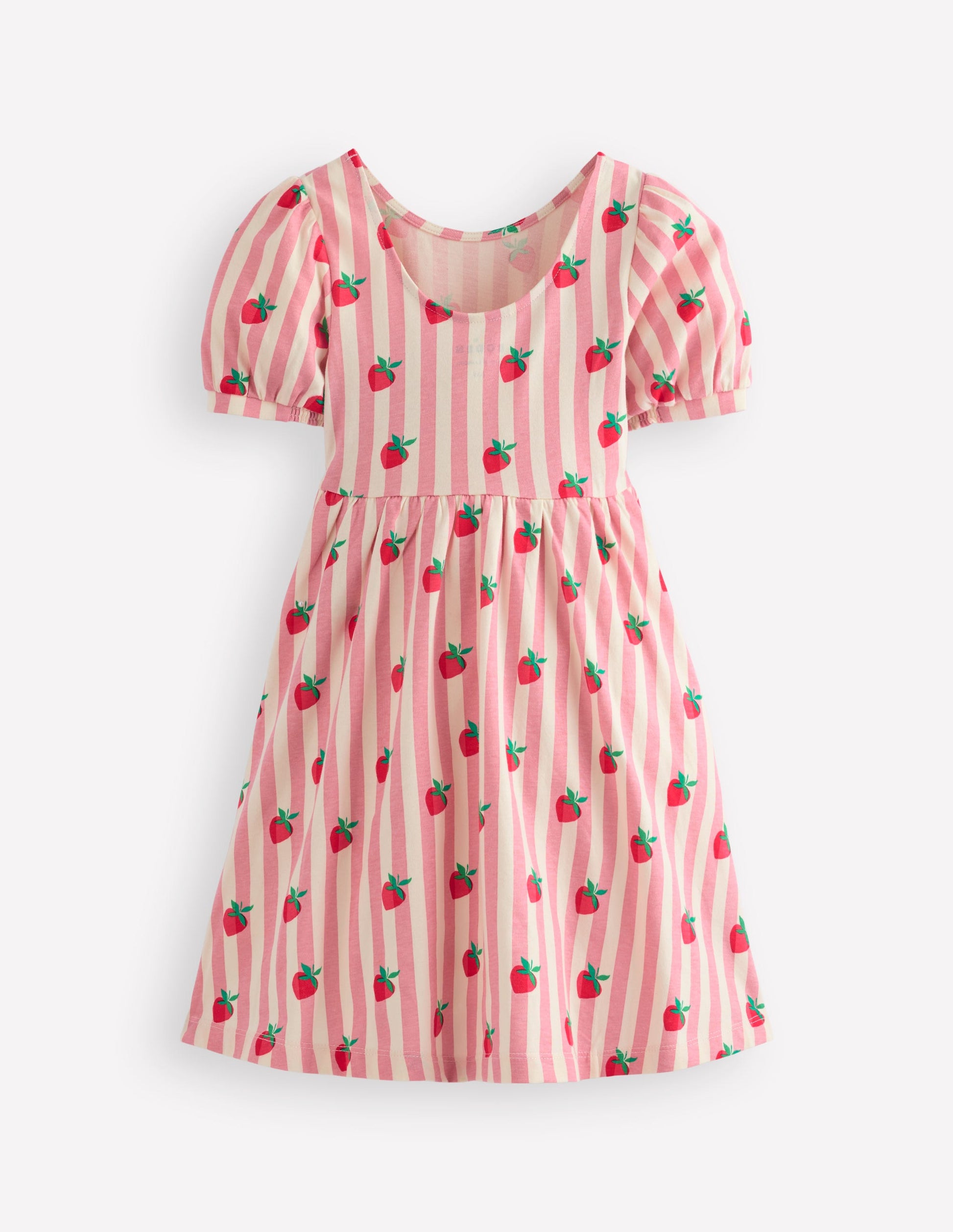 Ballerina Jersey Dress-Almond Pink Strawberry Stripe-3