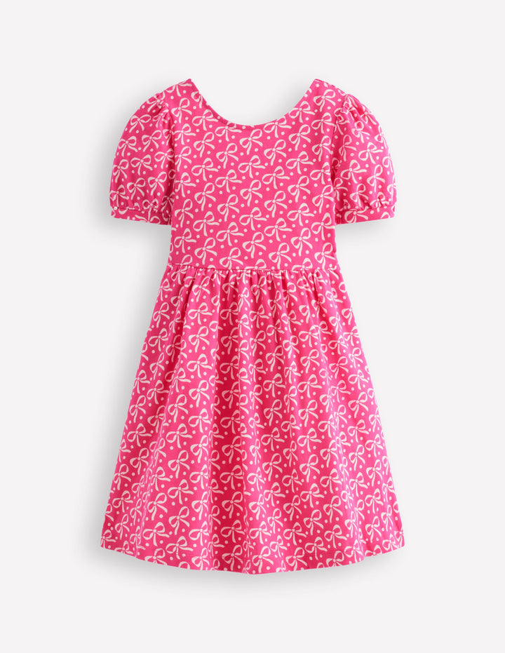 Ballerina Jersey Dress-Pink Bows