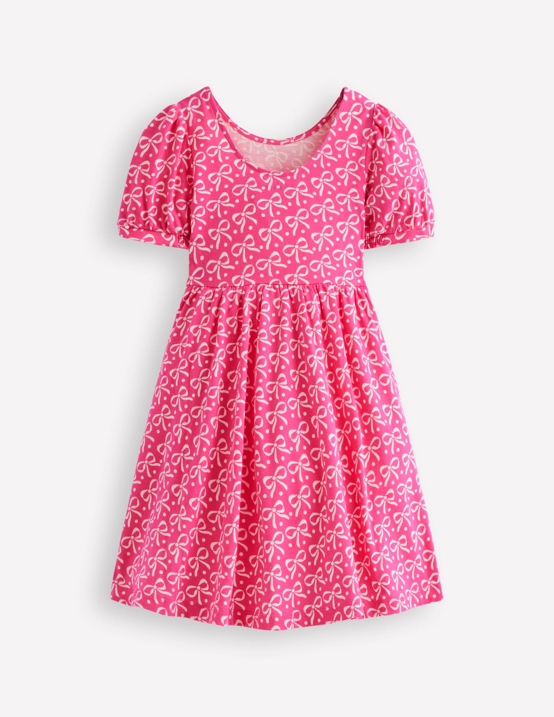 Ballerina Jersey Dress-Pink Bows | Boden UK