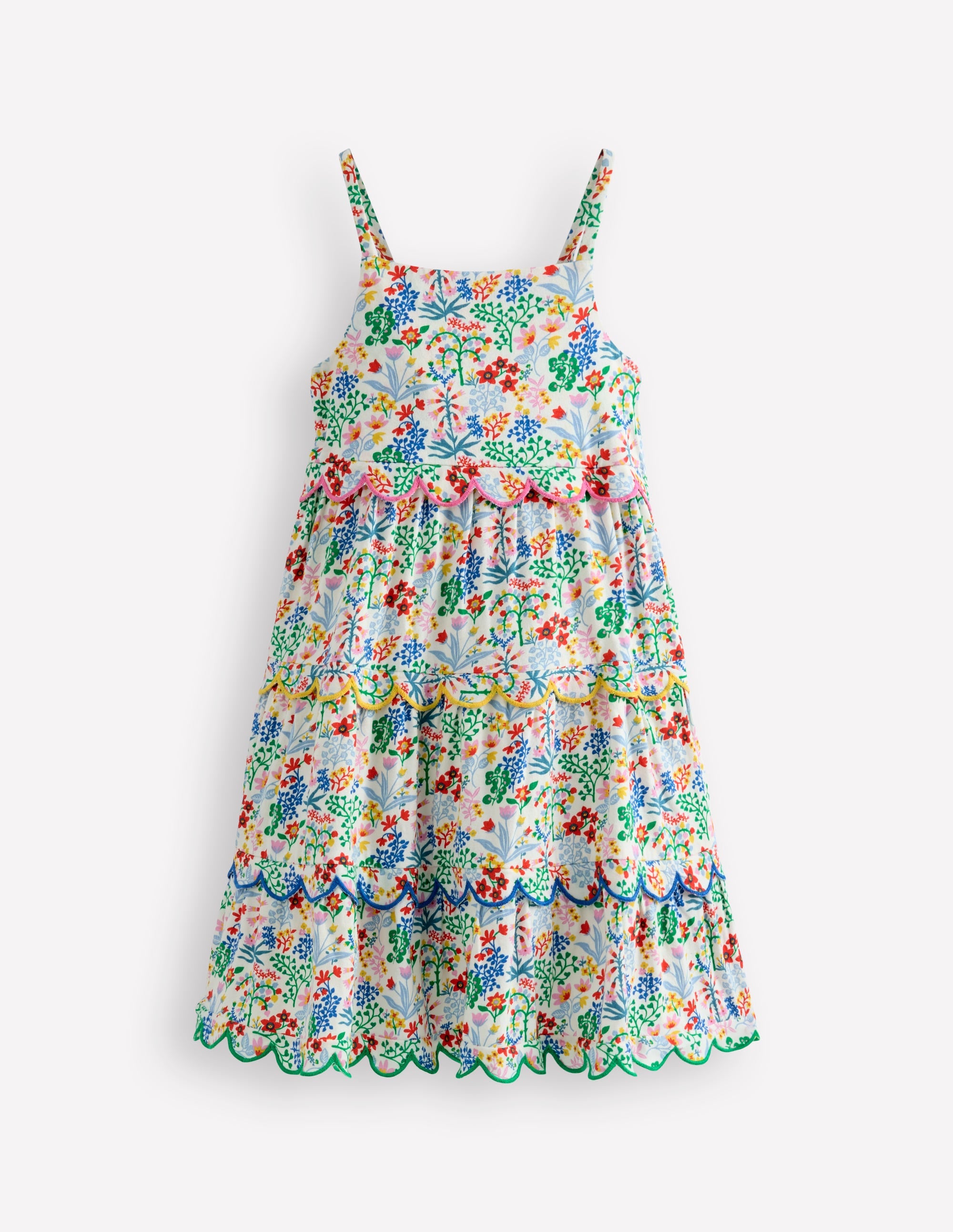 Scallop Tiered Sundress-Floral - Image 1