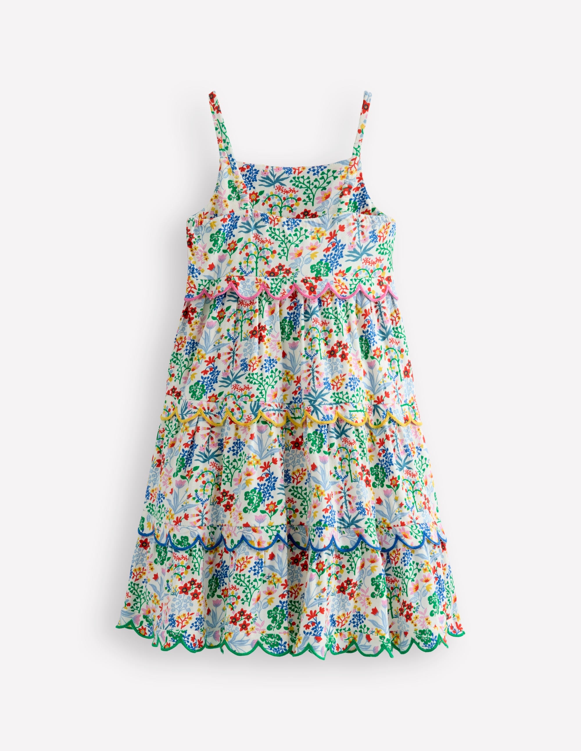 Scallop Tiered Sundress-Floral - Image 2